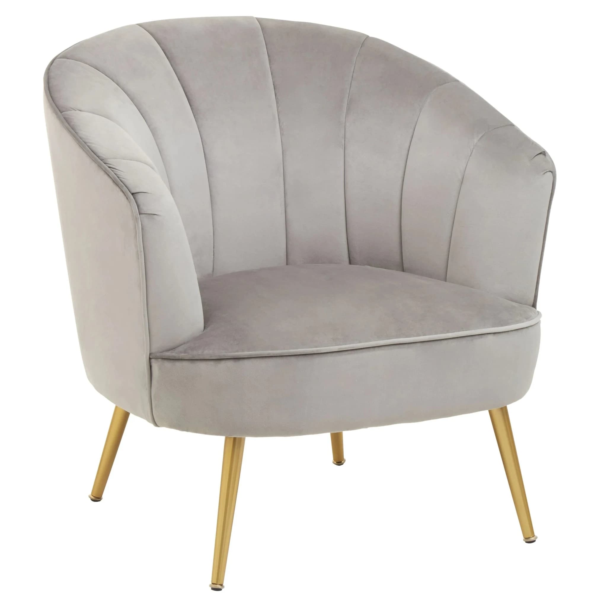Yolanda Grey Velvet Chair - Seating, photo 8 of 8