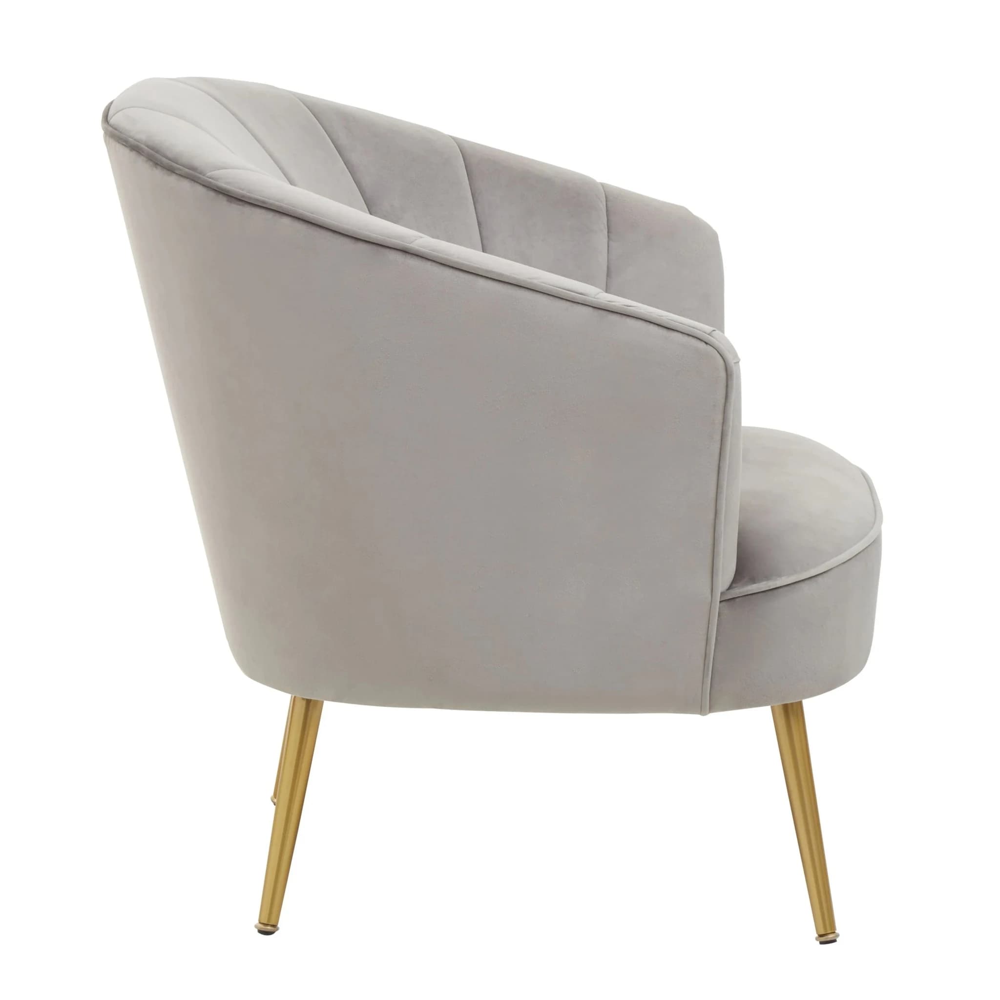 Yolanda Grey Velvet Chair - Seating, photo 7 of 8