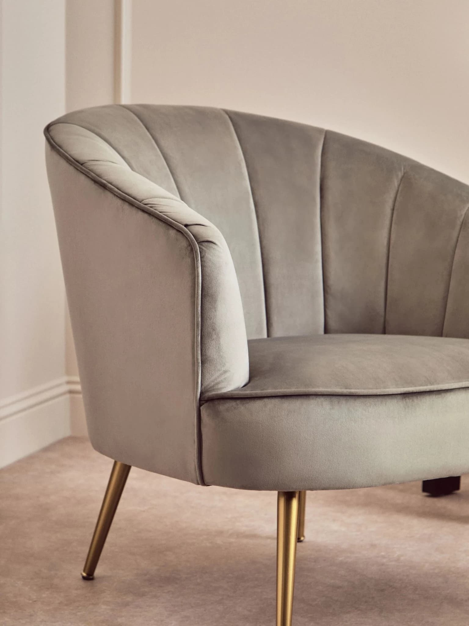 Yolanda Grey Velvet Chair - Seating, photo 4 of 8