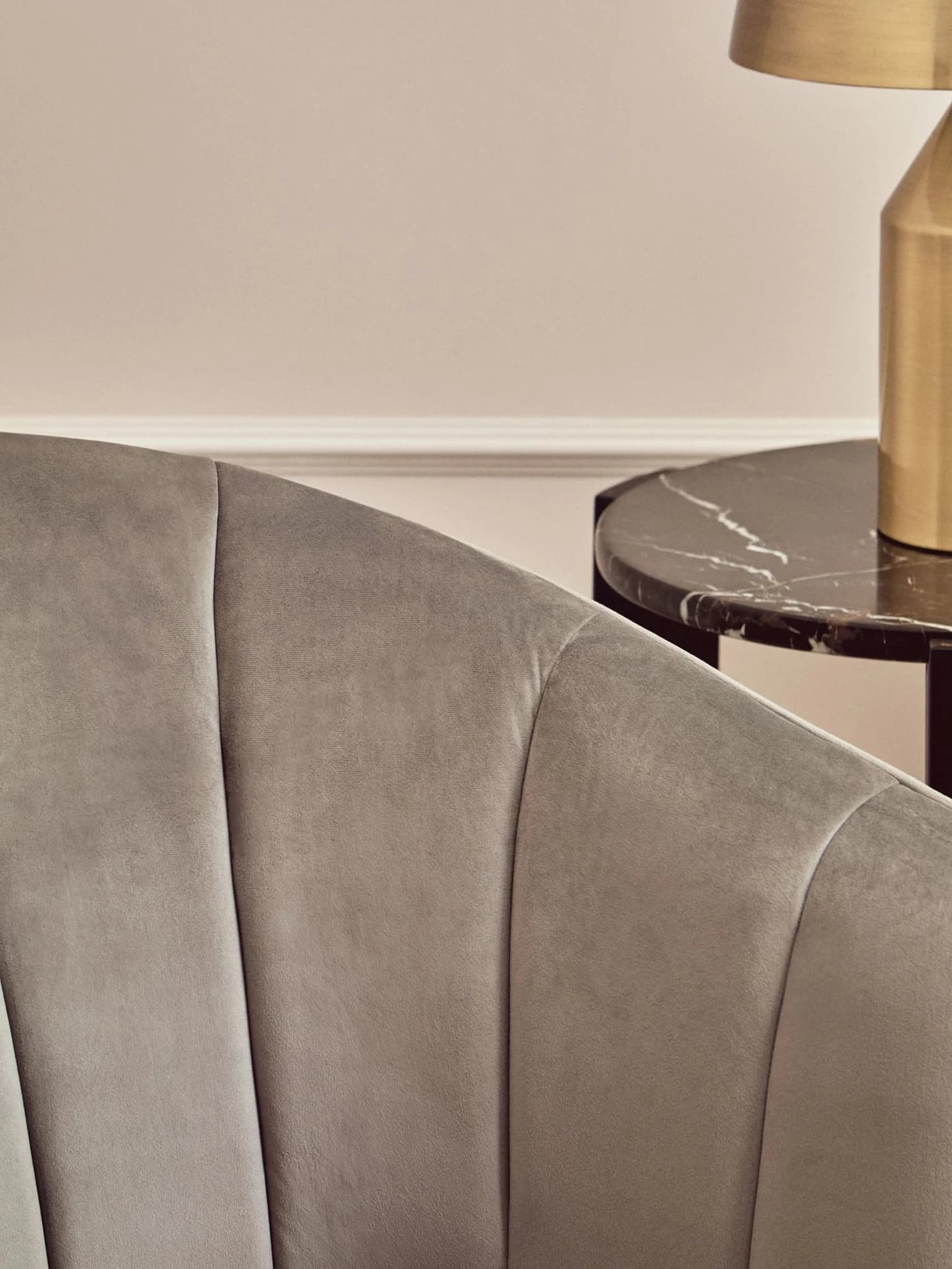 Yolanda Grey Velvet Chair - Seating, photo 2 of 8