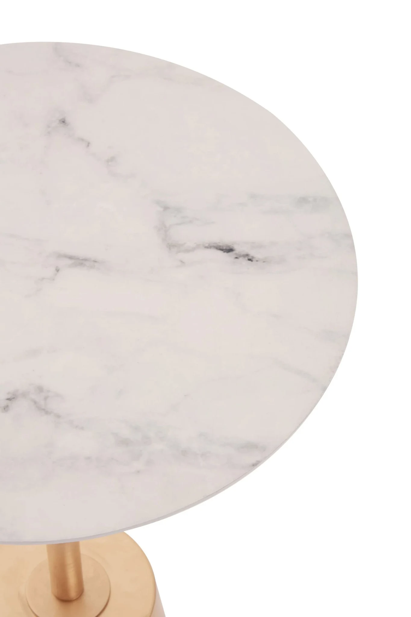Avola White Marble Effect Top Gold Base Side Table - Tables, photo 3 of 5