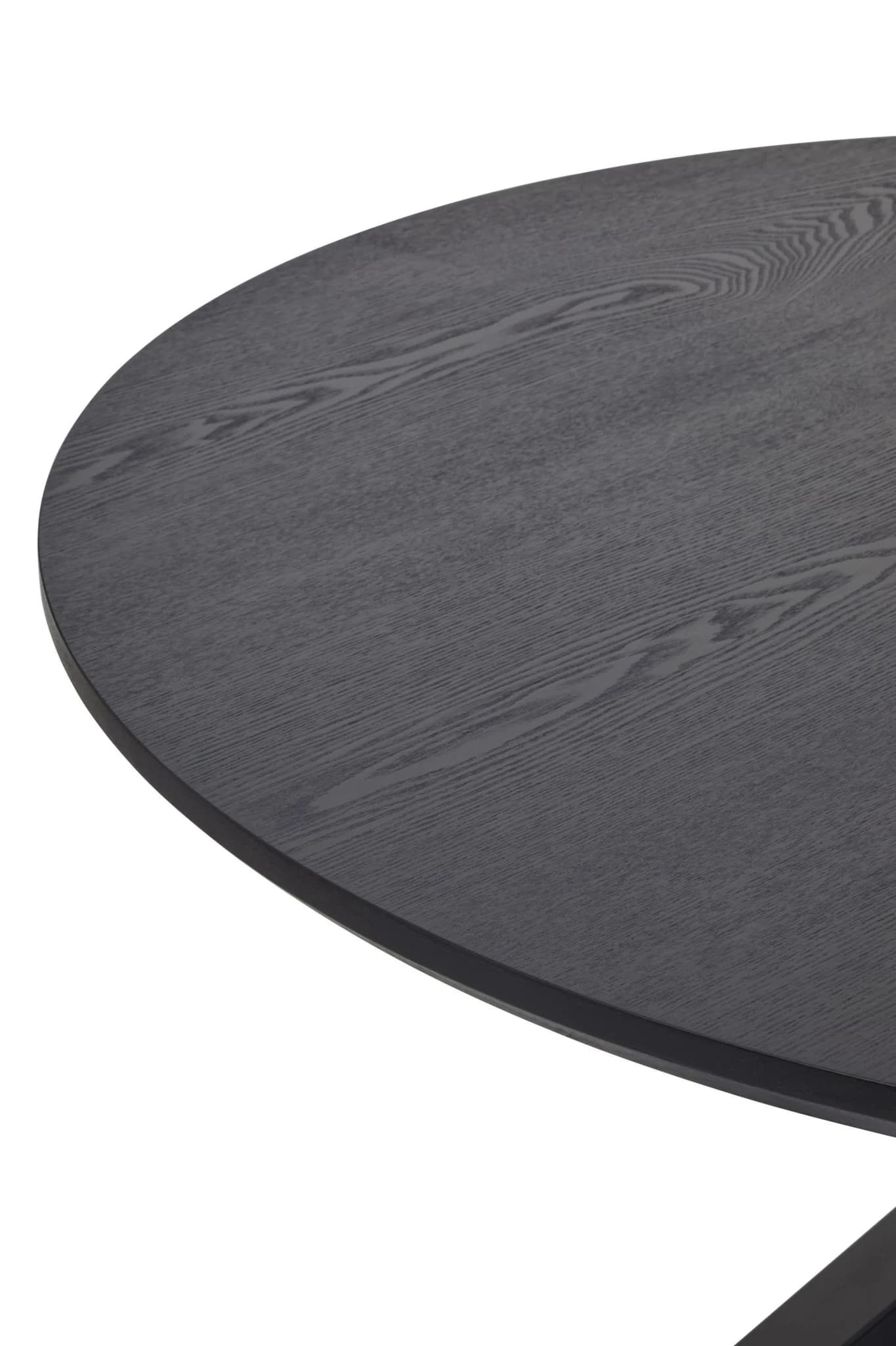 Salford Black Wood Veneer Round Dining Table With Metal Legs - Tables, photo 7 of 8