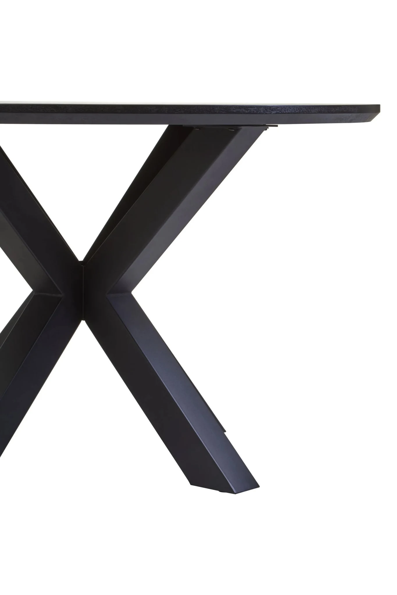 Salford Black Wood Veneer Round Dining Table With Metal Legs - Tables, photo 6 of 8