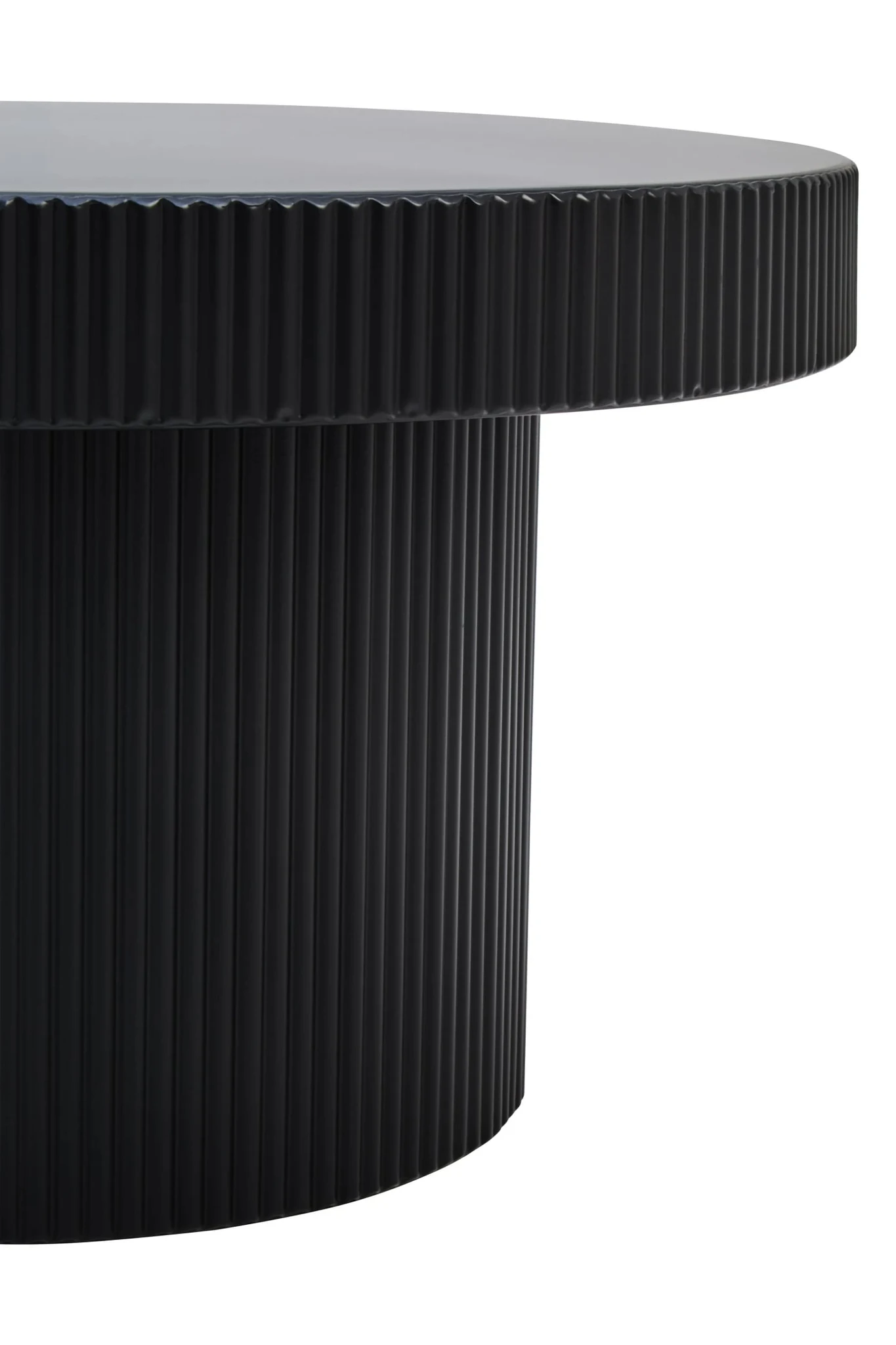 Trento Black Metal Round Ridge Detail Coffee Table - Tables, photo 7 of 7