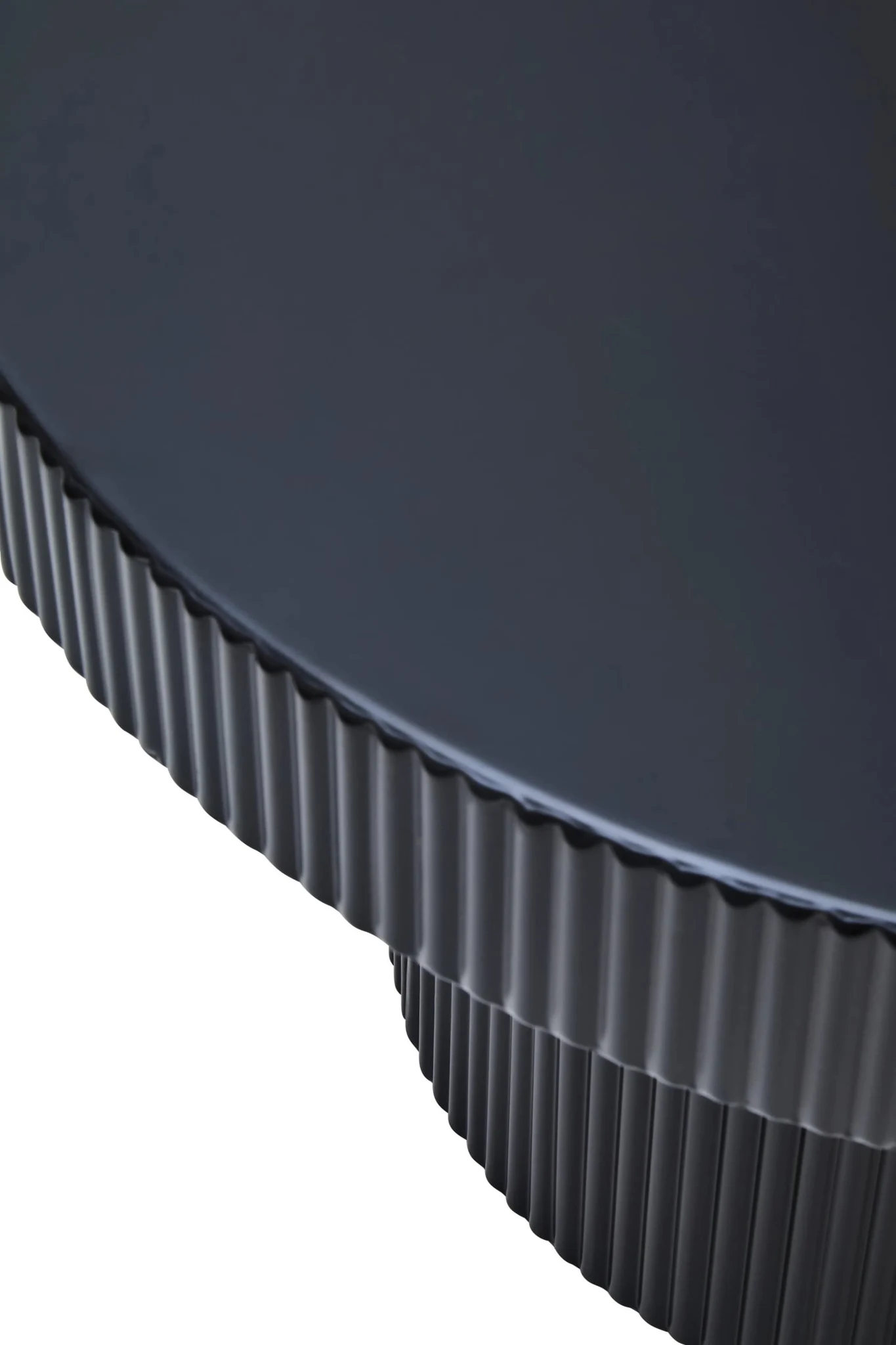 Trento Black Metal Round Ridge Detail Coffee Table - Tables, photo 6 of 7