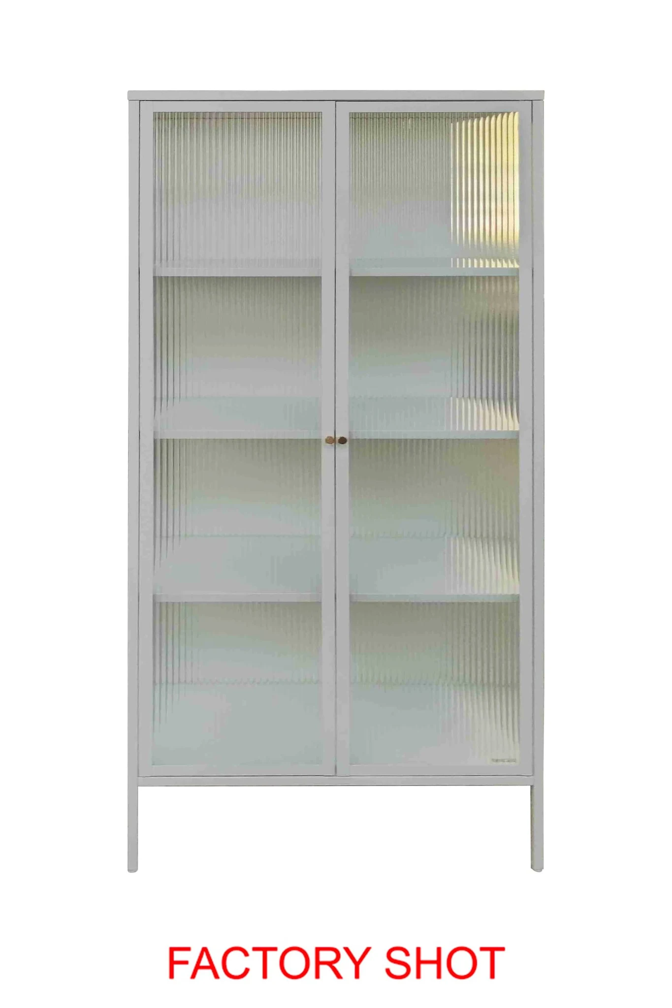 Addison Warm White Metal Fluted Glass Door Tall Cabinet - Bookcases & shelving, photo 2 of 2