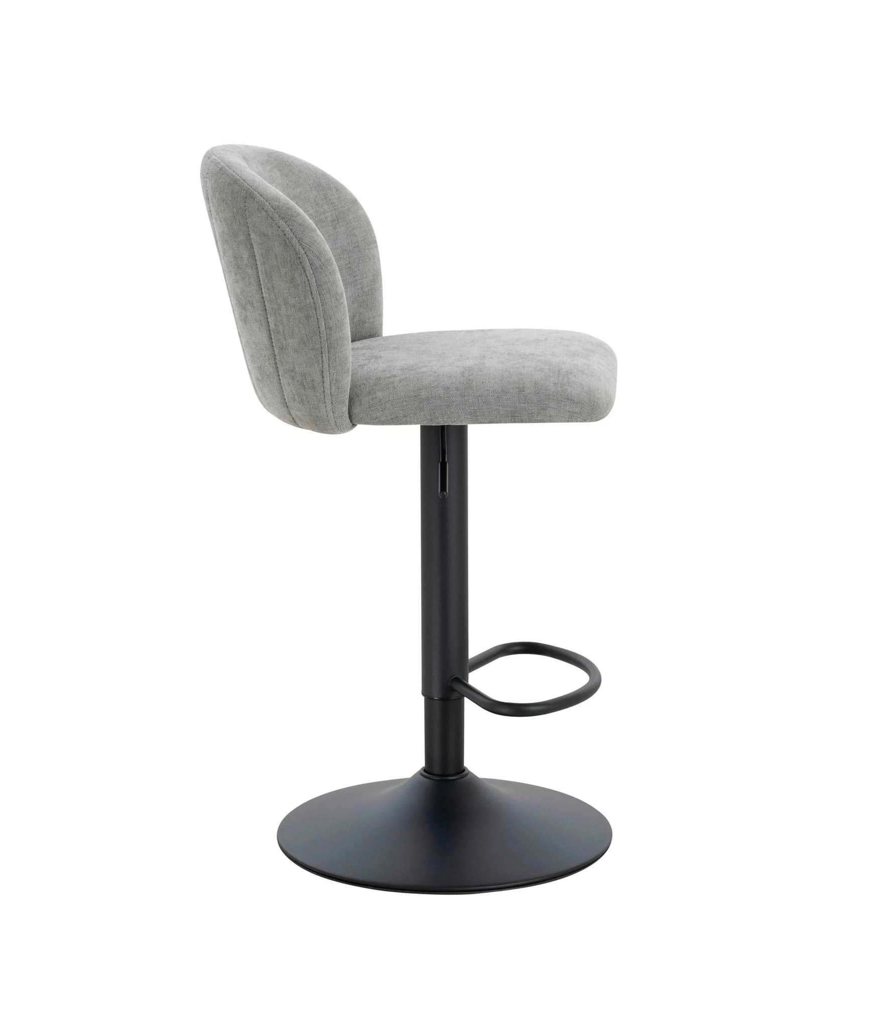 Maxwell Set of 2 Light Grey Textured Fabric Curved Bar Chairs - Seating, photo 3 of 8