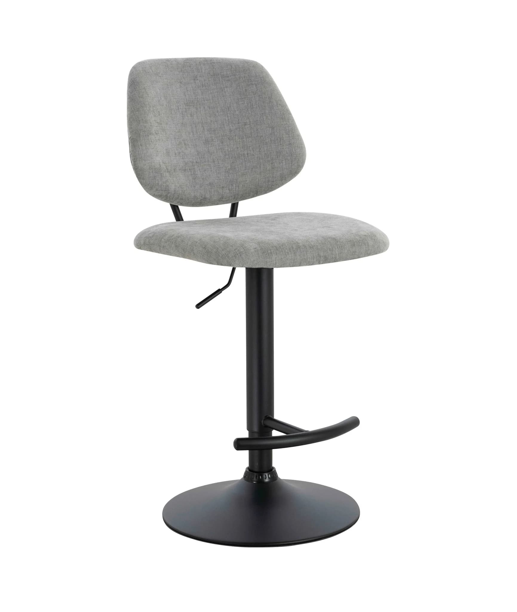 Maxwell Set of 2 Light Grey Textured Fabric Bar Chairs - Seating, photo 7 of 8
