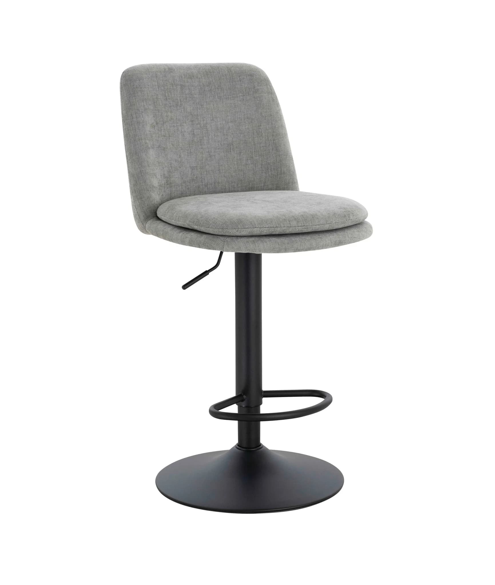 Maxwell Set of 2 Light Grey Textured Fabric Cushioned Bar Chairs - Seating, photo 4 of 8