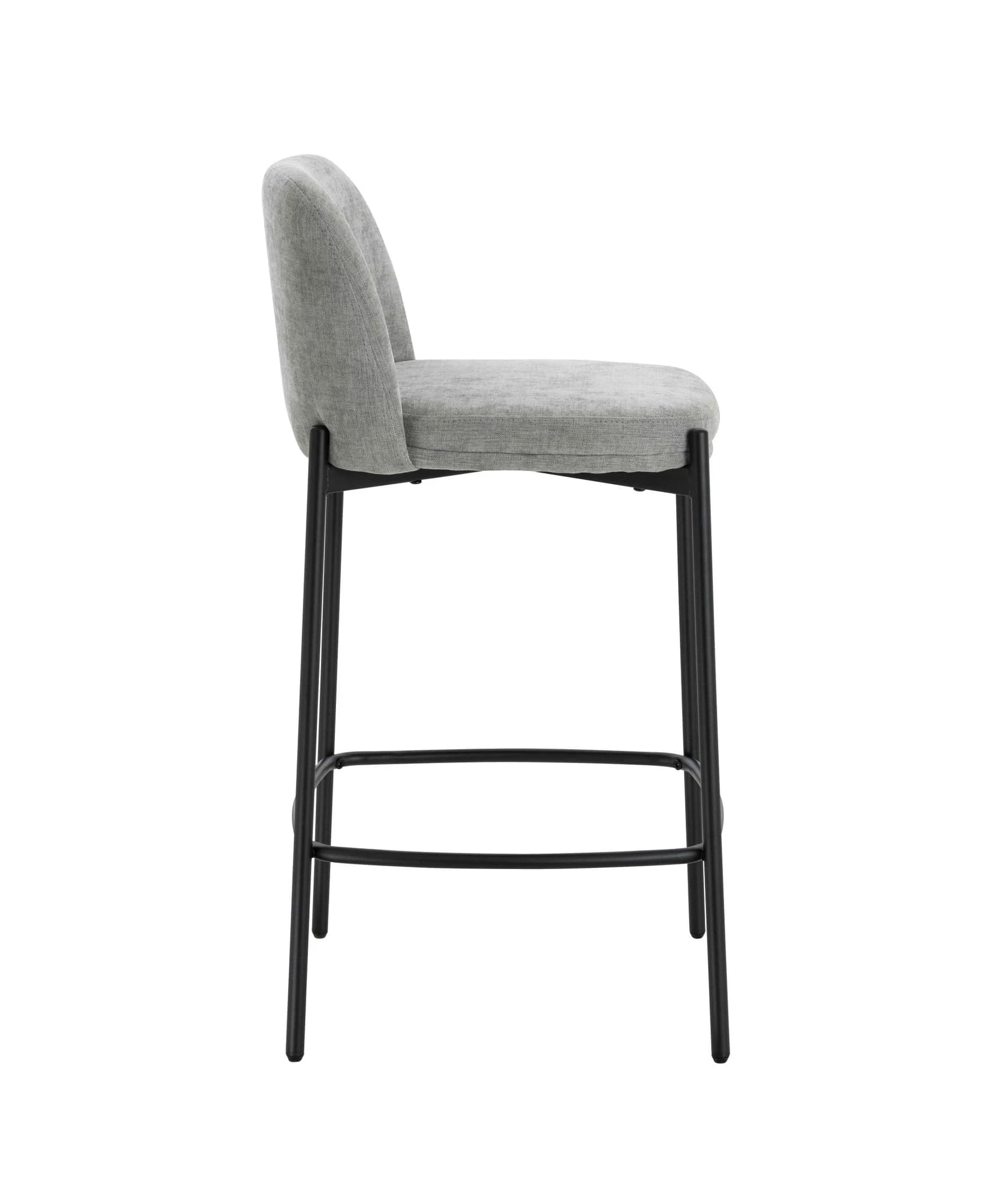 Maxwell Set of 2 Light Grey Textured Fabric Bar Chairs with Black Legs - Seating, photo 6 of 8