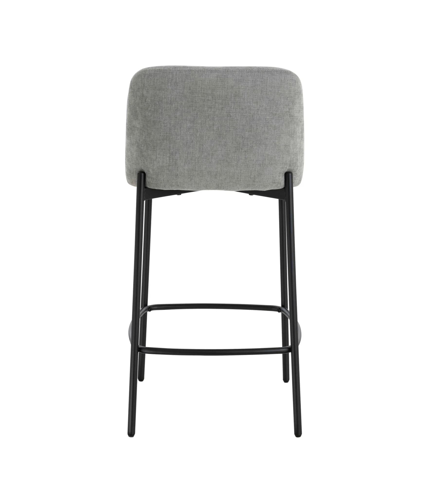 Maxwell Set of 2 Light Grey Textured Fabric Bar Chairs with Black Legs - Seating, photo 3 of 8