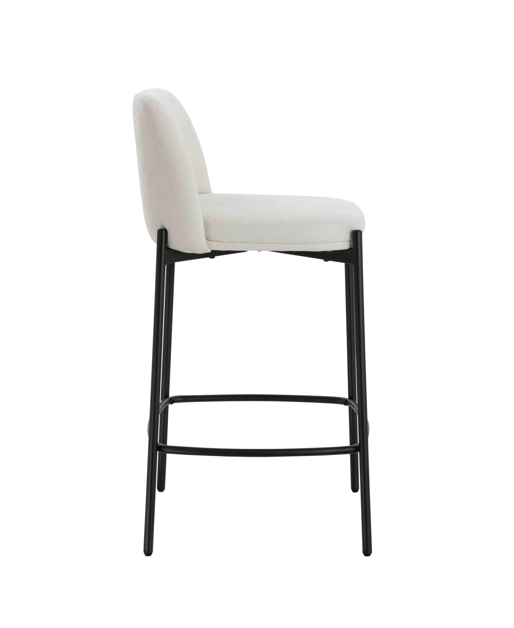 Maxwell Set of Two Beige Textured Fabric Bar Chairs with Black Legs - Seating, photo 3 of 8