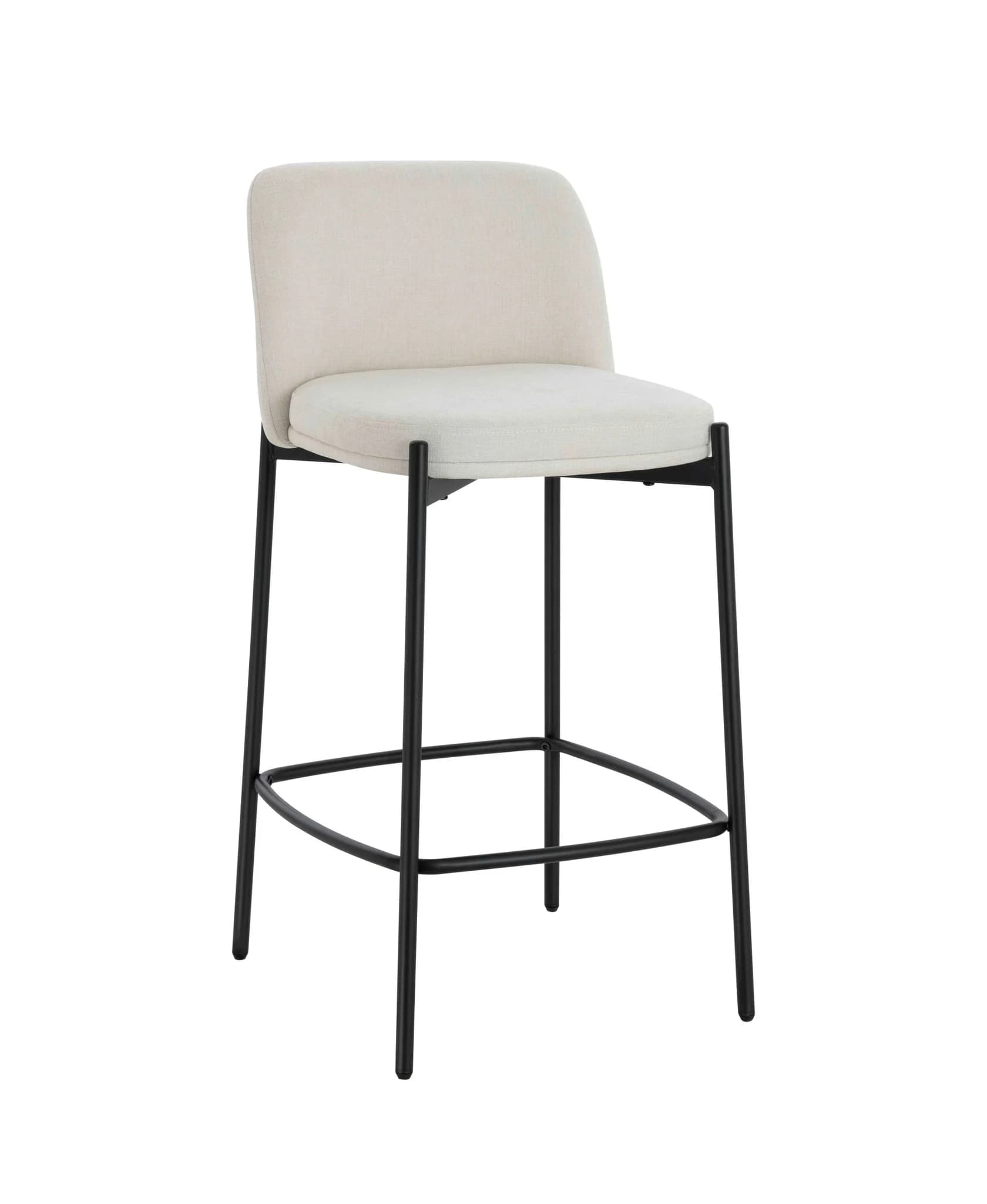 Maxwell Set of Two Beige Textured Fabric Bar Chairs with Black Legs - Seating, photo 2 of 8
