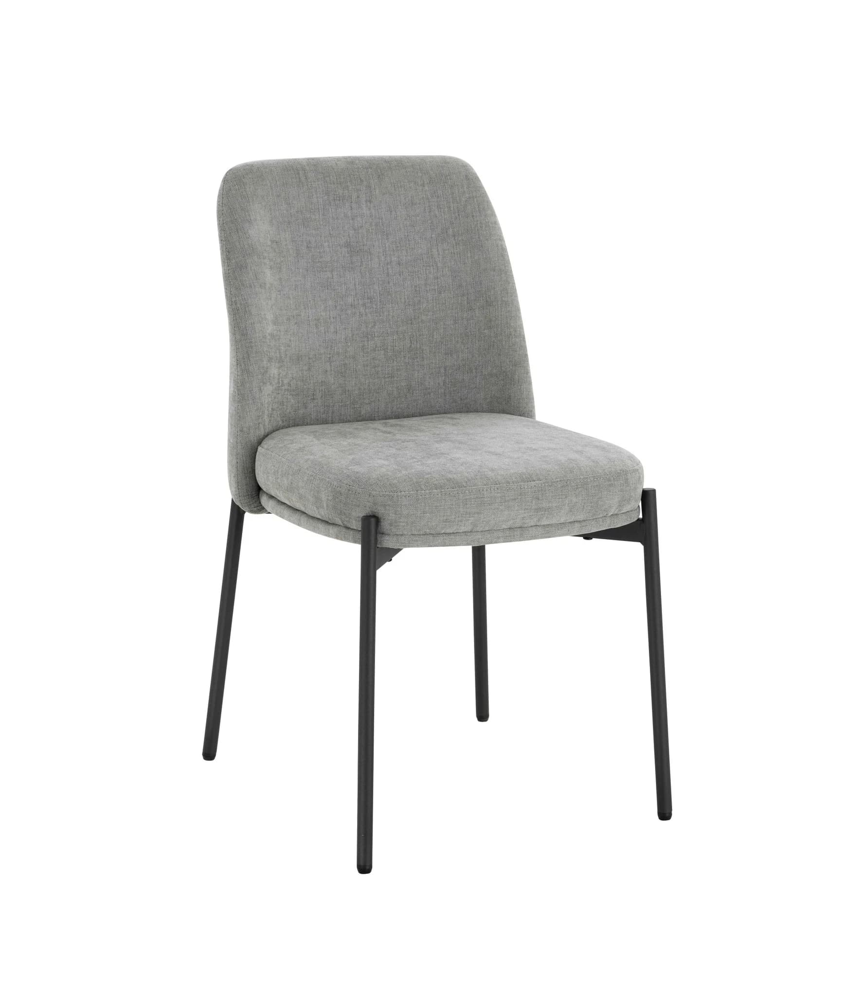 Maxwell Set of 2 Light Grey Textured Fabric Dining Chairs - Seating, photo 4 of 5