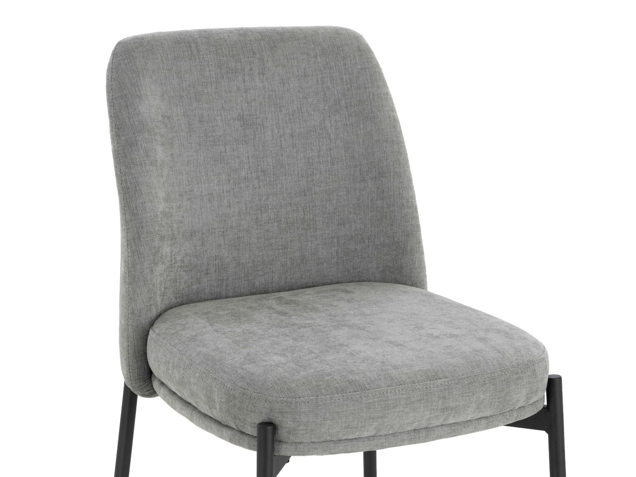 Maxwell Set of 2 Light Grey Textured Fabric Dining Chairs - Seating, photo 5 of 5