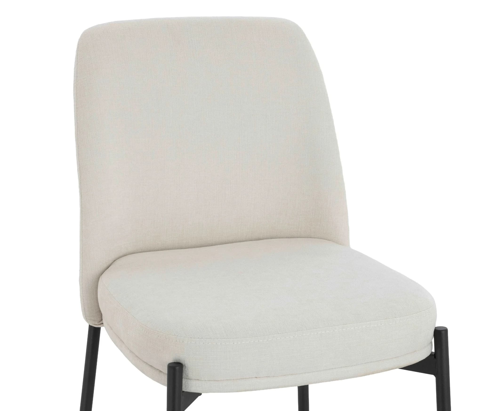 Maxwell Set of Two Light Beige Textured Fabric Dining Chairs - Seating, photo 5 of 5
