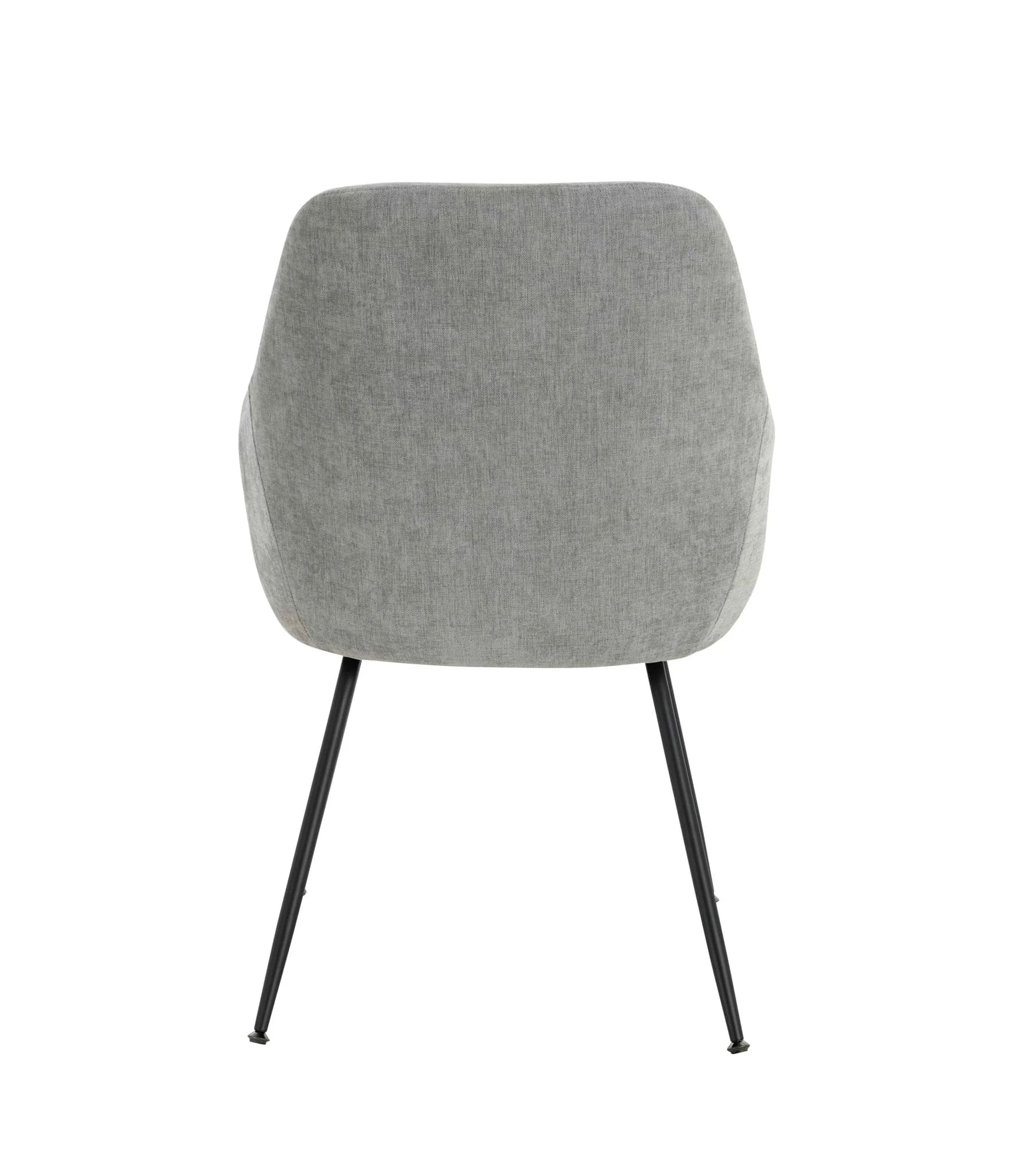 Maxwell Set of 2 Light Grey Textured Fabric Dining Chairs with Arms - Seating, photo 3 of 8
