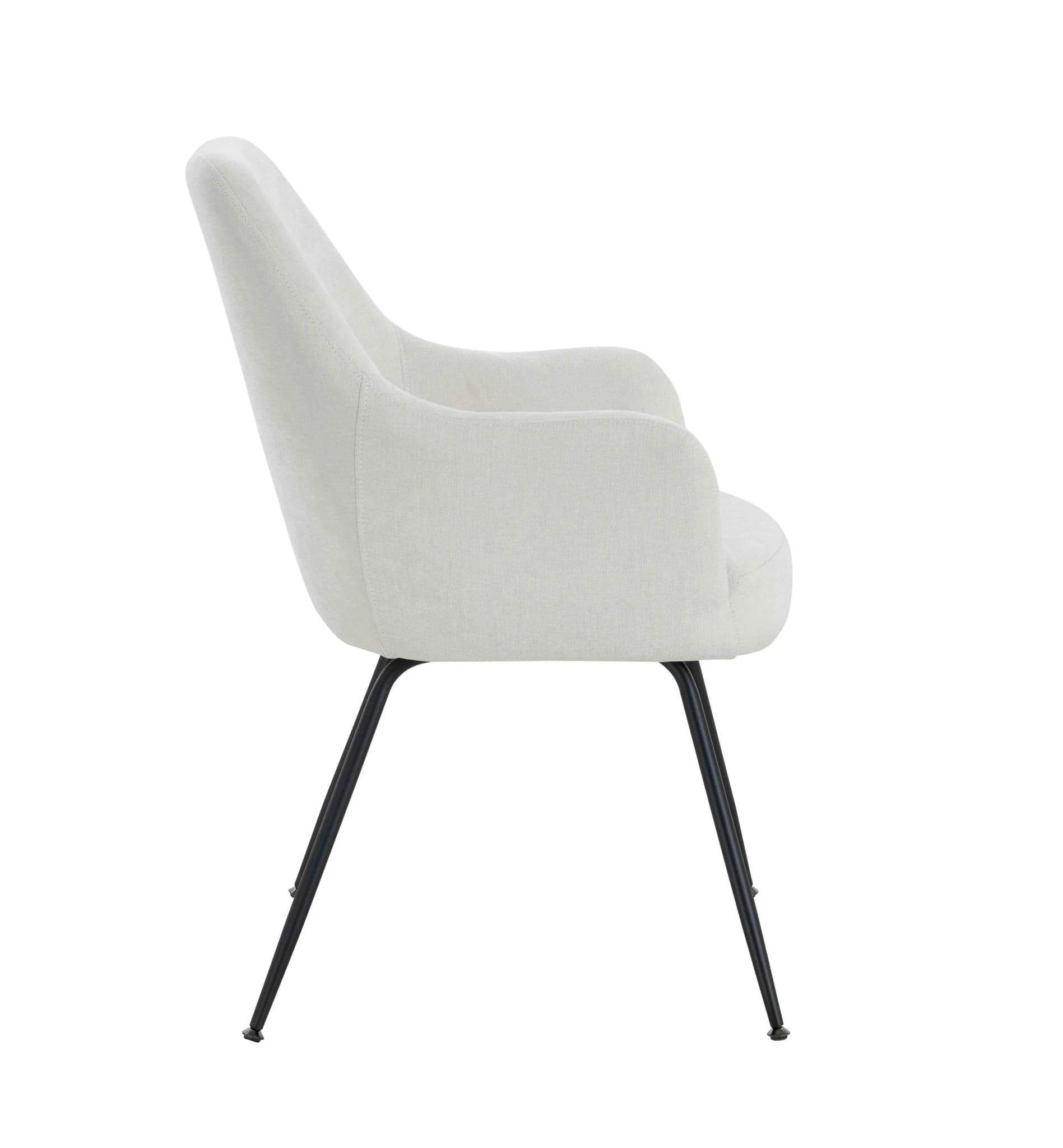 Maxwell Set of 2 Light Beige Textured Fabric Dining Chairs with Arms - Seating, photo 6 of 8