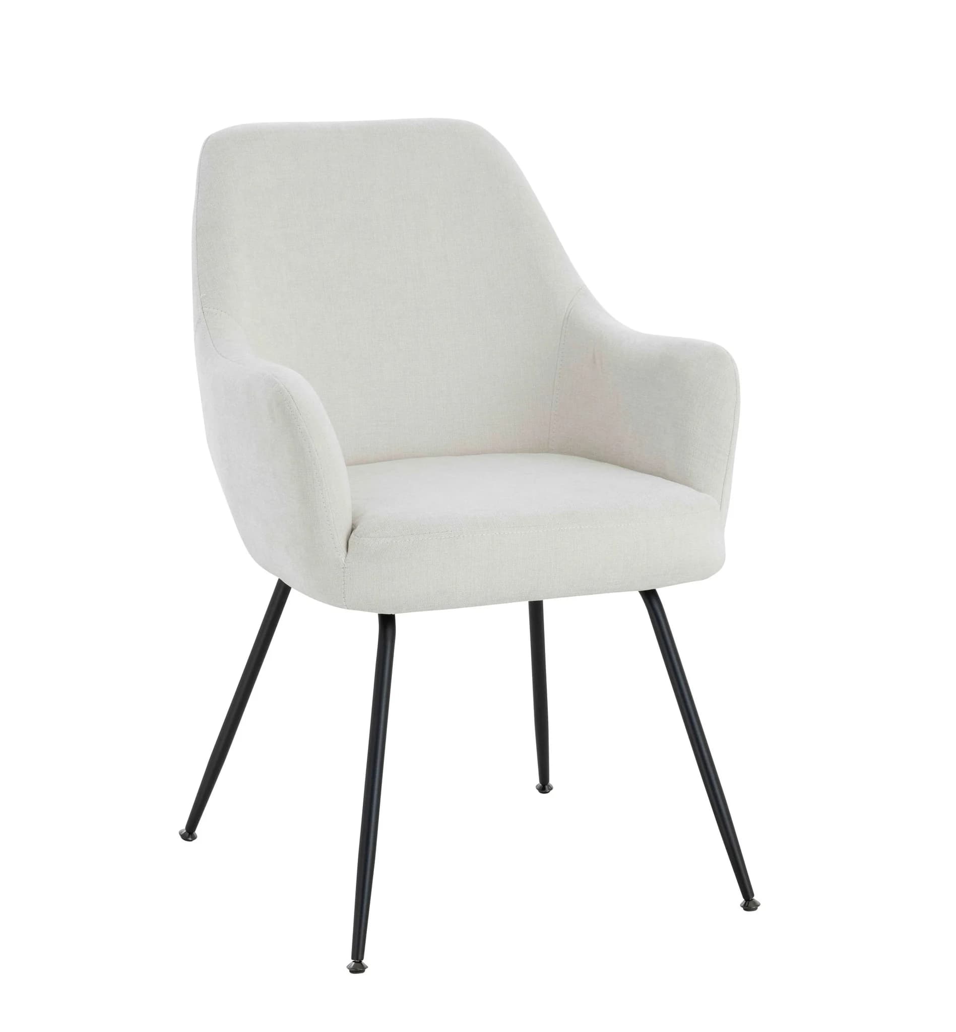 Maxwell Set of 2 Light Beige Textured Fabric Dining Chairs with Arms - Seating, photo 2 of 8