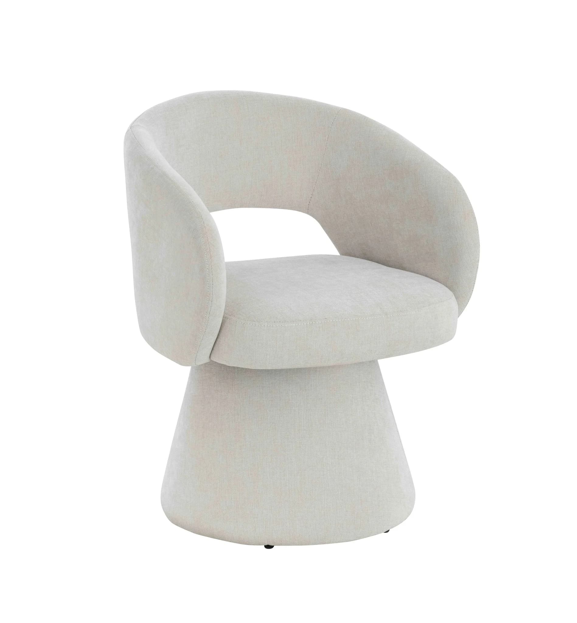 Maxwell Textured Beige Fabric Curved Swivel Dining Chair - Seating, photo 7 of 8