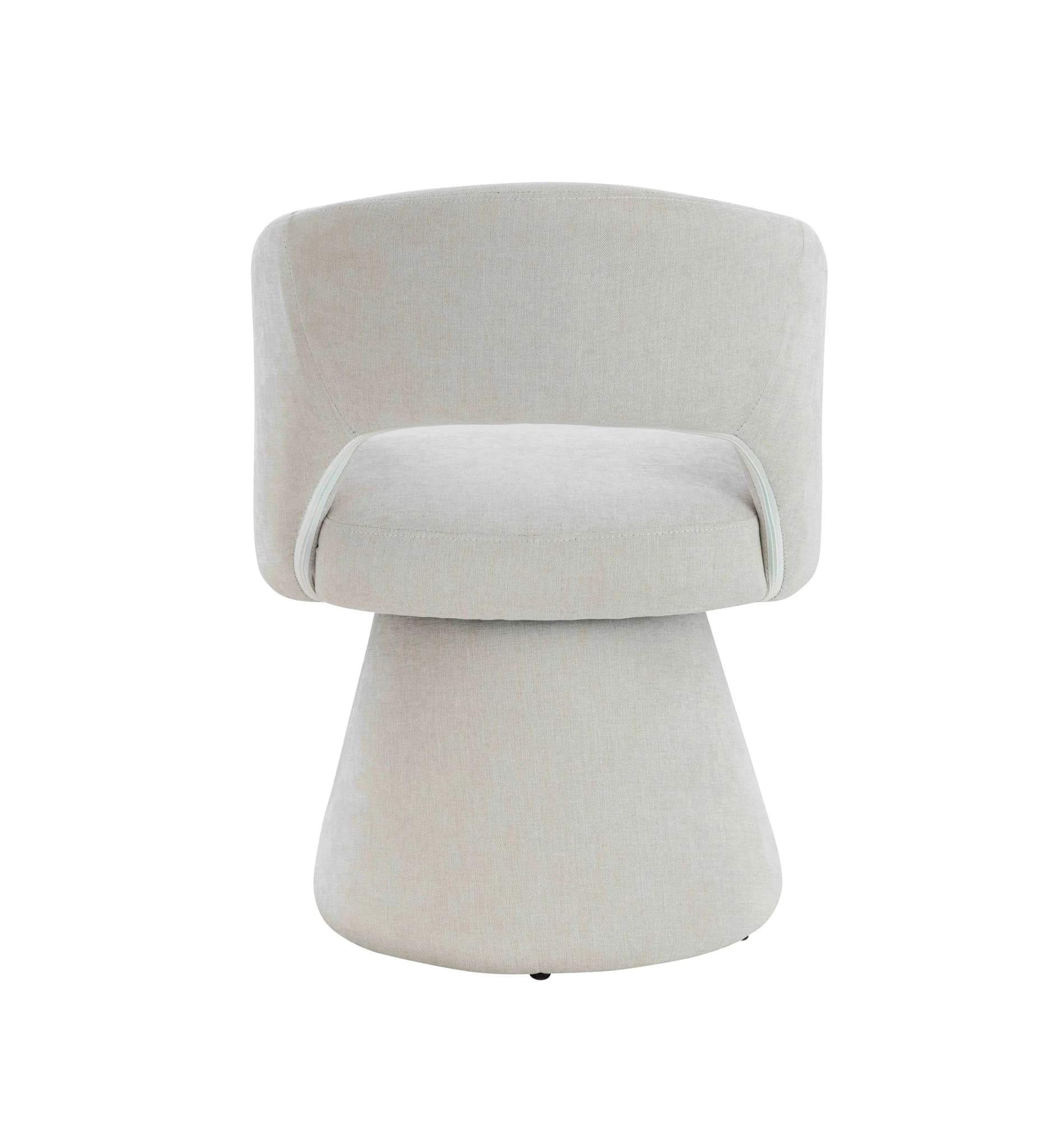 Maxwell Textured Beige Fabric Curved Swivel Dining Chair - Seating, photo 5 of 8
