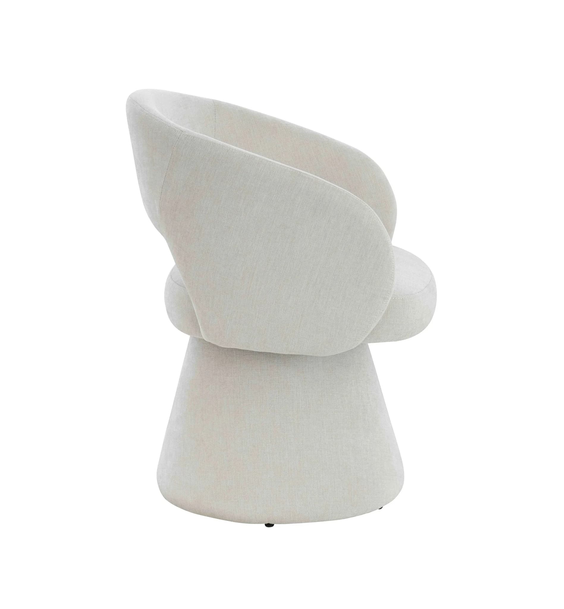 Maxwell Textured Beige Fabric Curved Swivel Dining Chair - Seating, photo 2 of 8