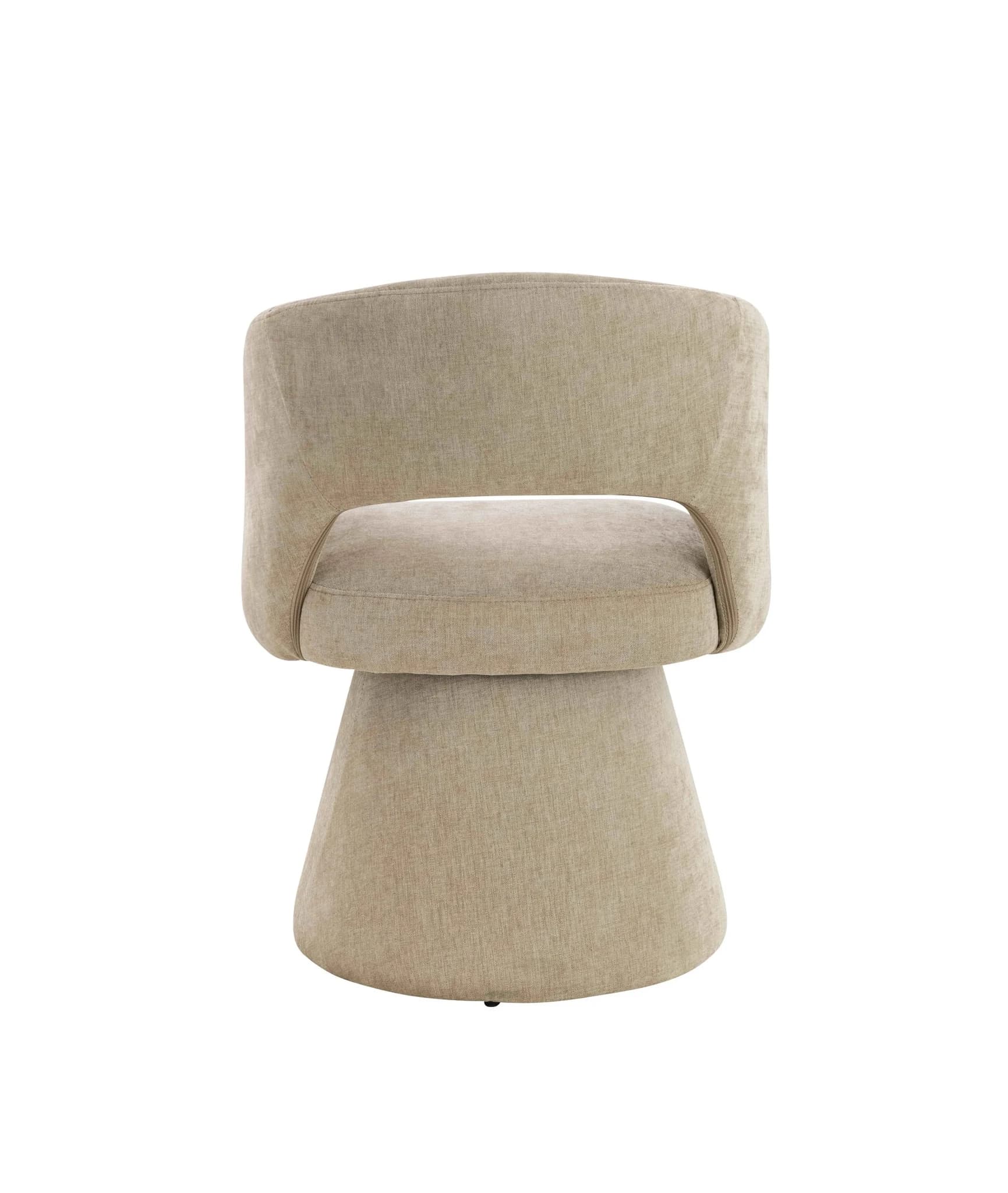 Maxwell Stone Chenille Curved Swivel Dining Chair - Seating, photo 8 of 8