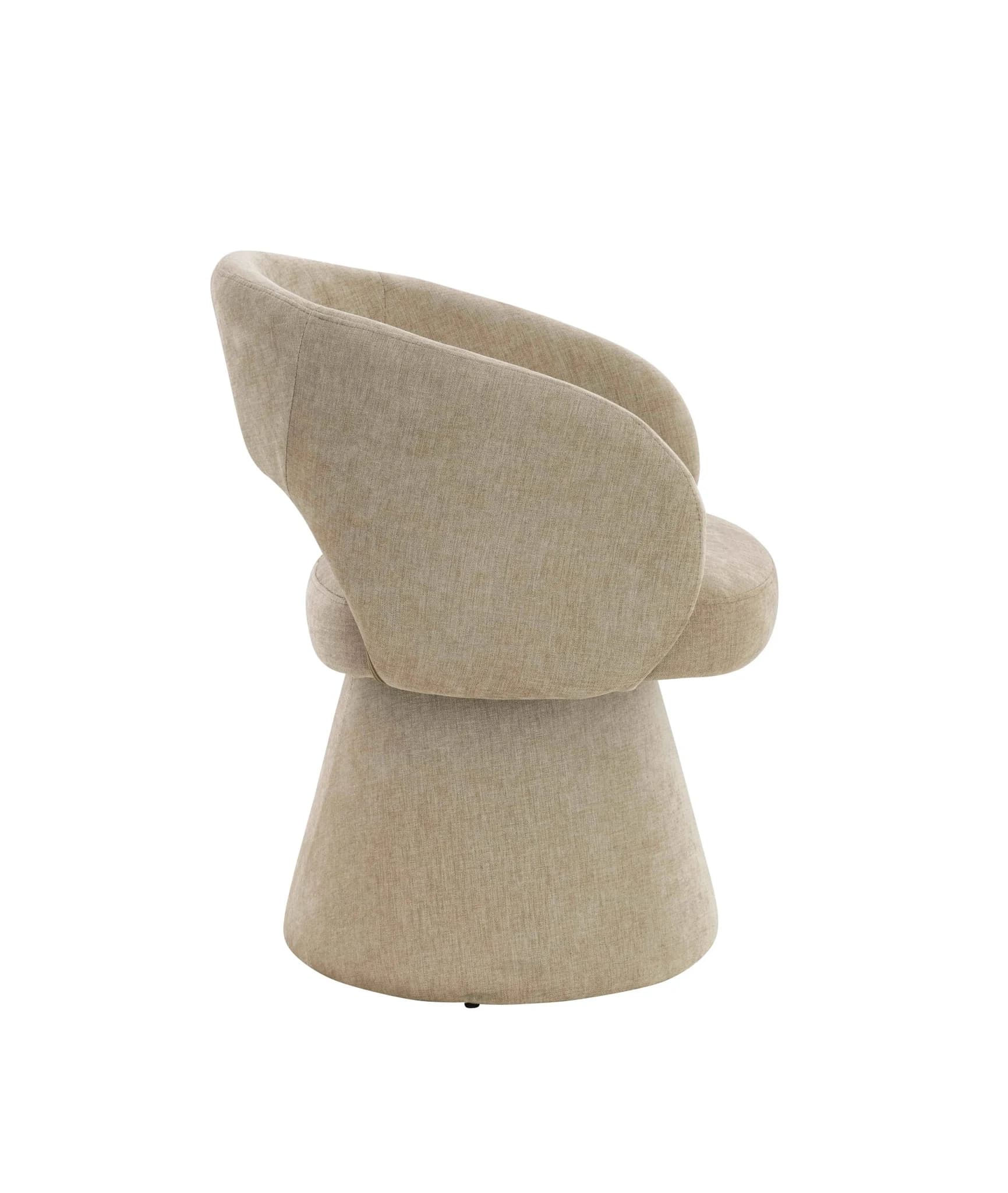 Maxwell Stone Chenille Curved Swivel Dining Chair - Seating, photo 6 of 8