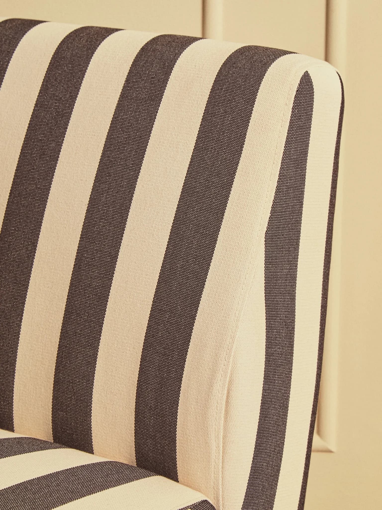Parlan Black and White Stripe Armless Chair - Seating, photo 7 of 8