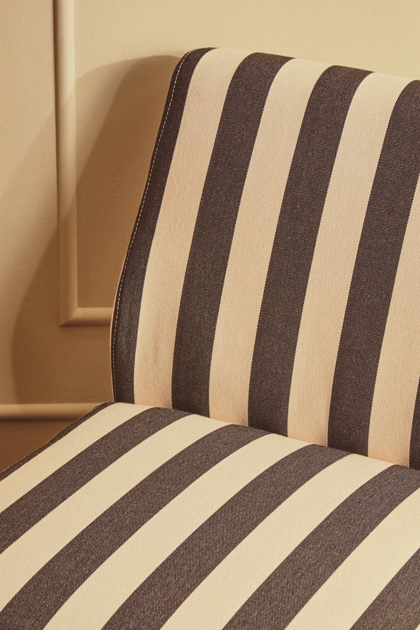Parlan Black and White Stripe Armless Chair - Seating, photo 6 of 8
