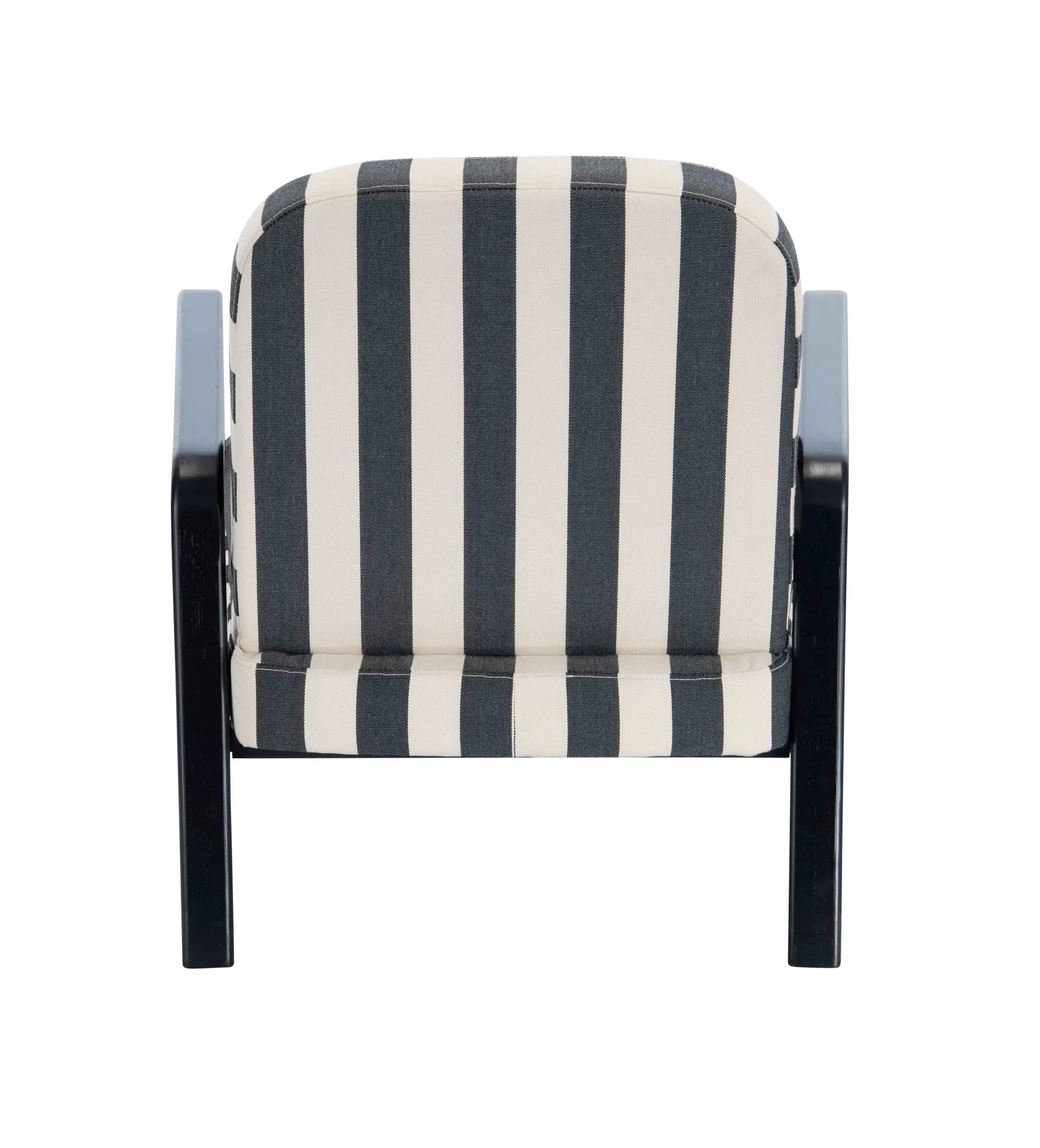 Parnay Black and White Stripe Armchair with Wooden Frame - Seating, photo 2 of 4
