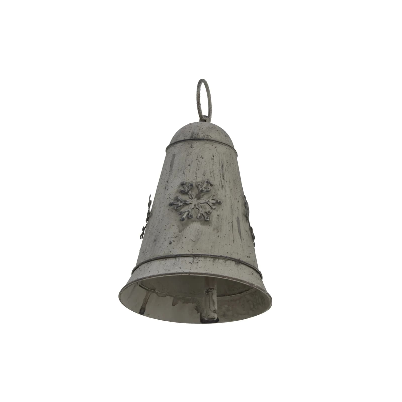 Medium Rustic Metal Hanging Bell With Snowflake - Sculptures & ornaments, photo 2 of 2