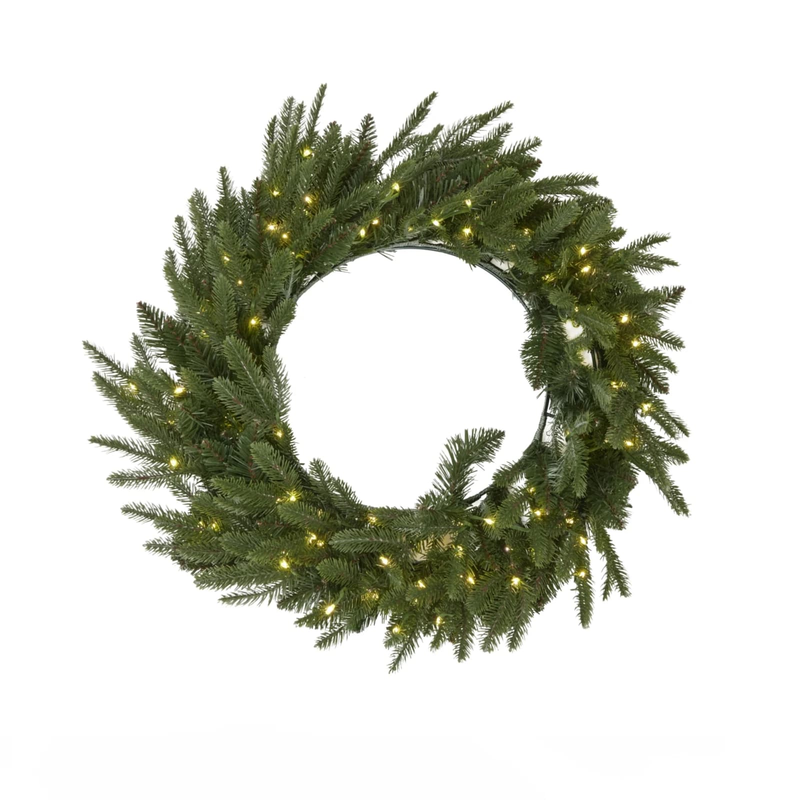 Green Pre-Lit Woodland 100 Led Fir Christmas Wreath - Artificial plants & flowers, photo 2 of 2