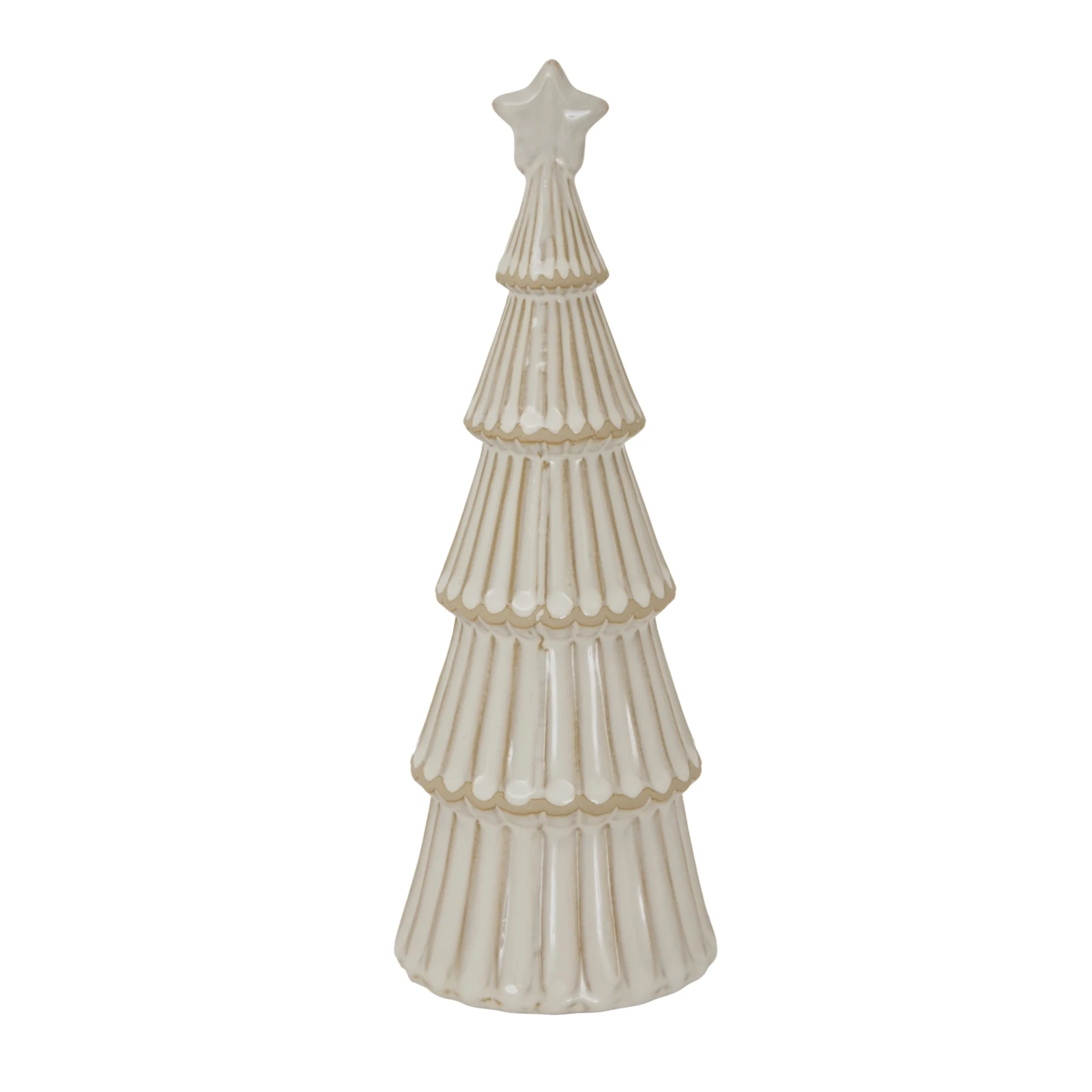 Large Alora Ceramic Snowy Layered Tree With Star - Sculptures & ornaments, photo 2 of 5
