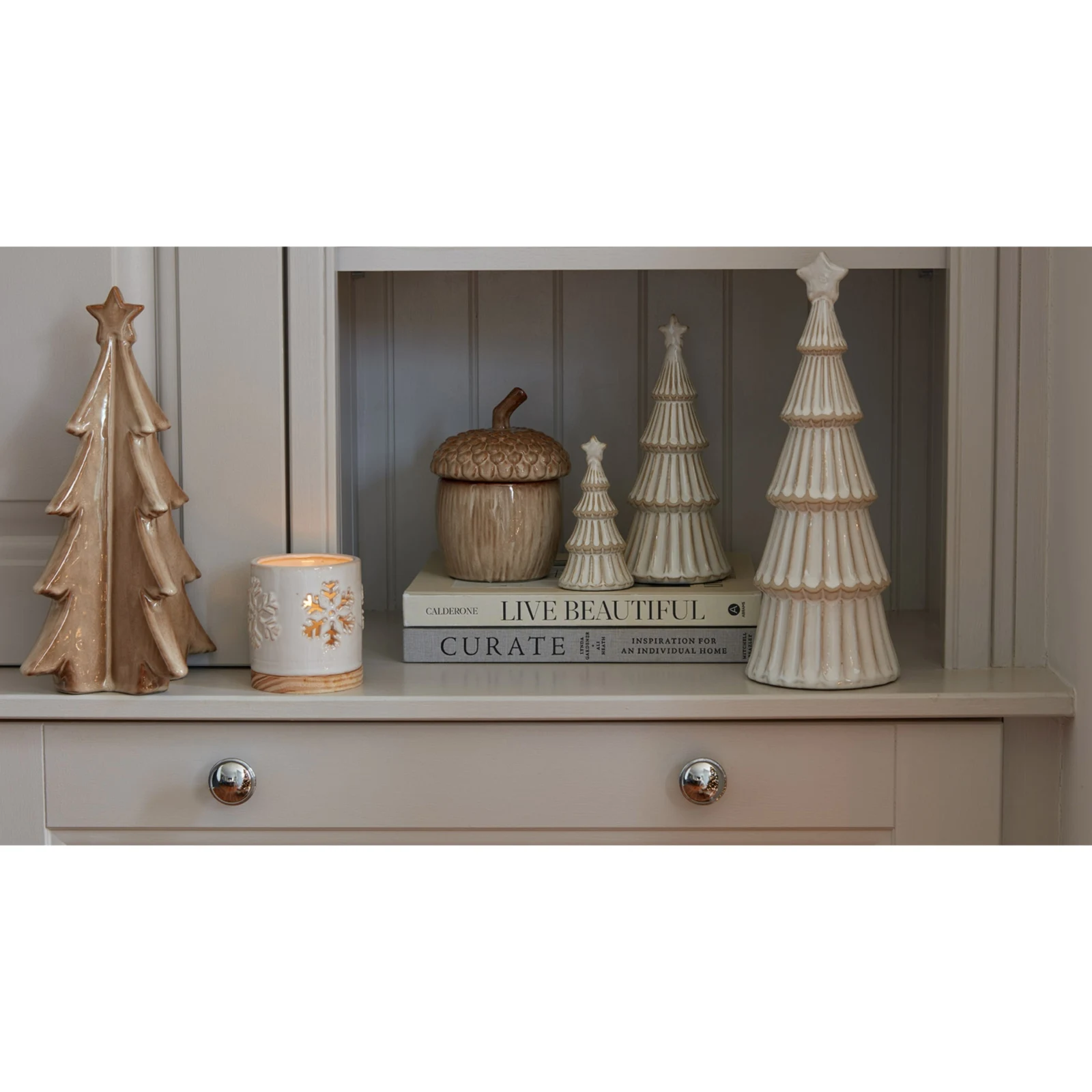 Large Alora Ceramic Snowy Layered Tree With Star - Sculptures & ornaments, photo 5 of 5