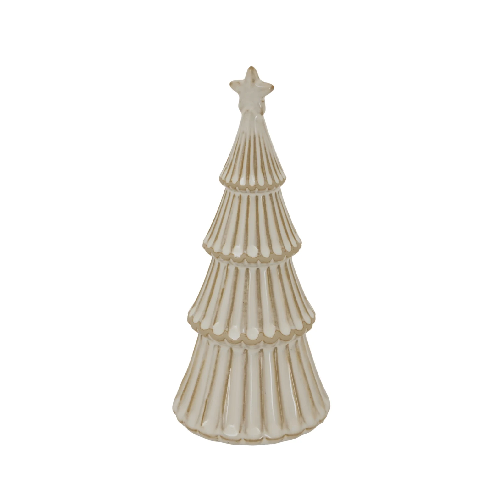 Medium Alora Ceramic Snowy Layered Tree With Star - Sculptures & ornaments, photo 2 of 4