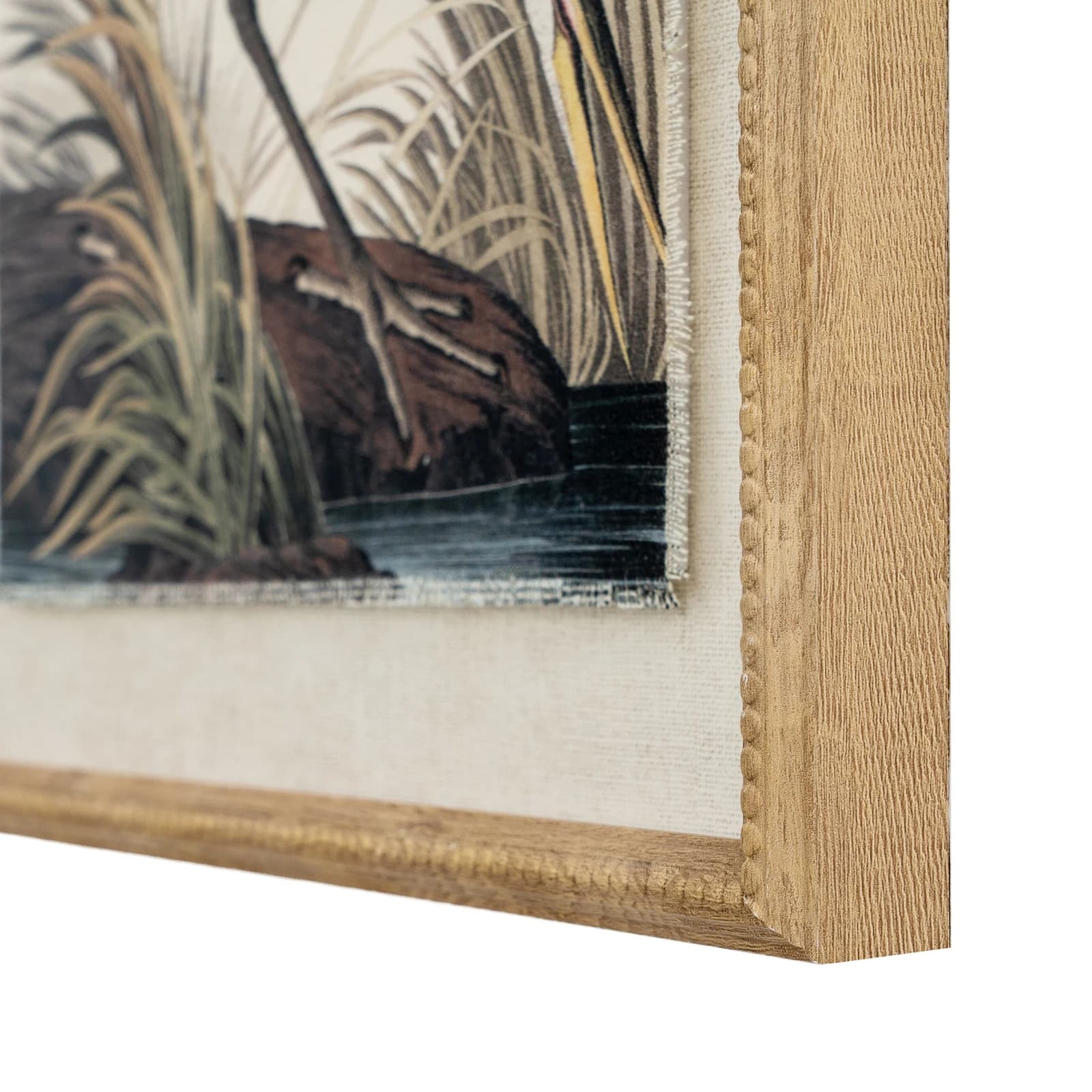 Flora & Fauna Collection Heron On Linen In Beaded Frame - Wall art & frames, photo 3 of 4