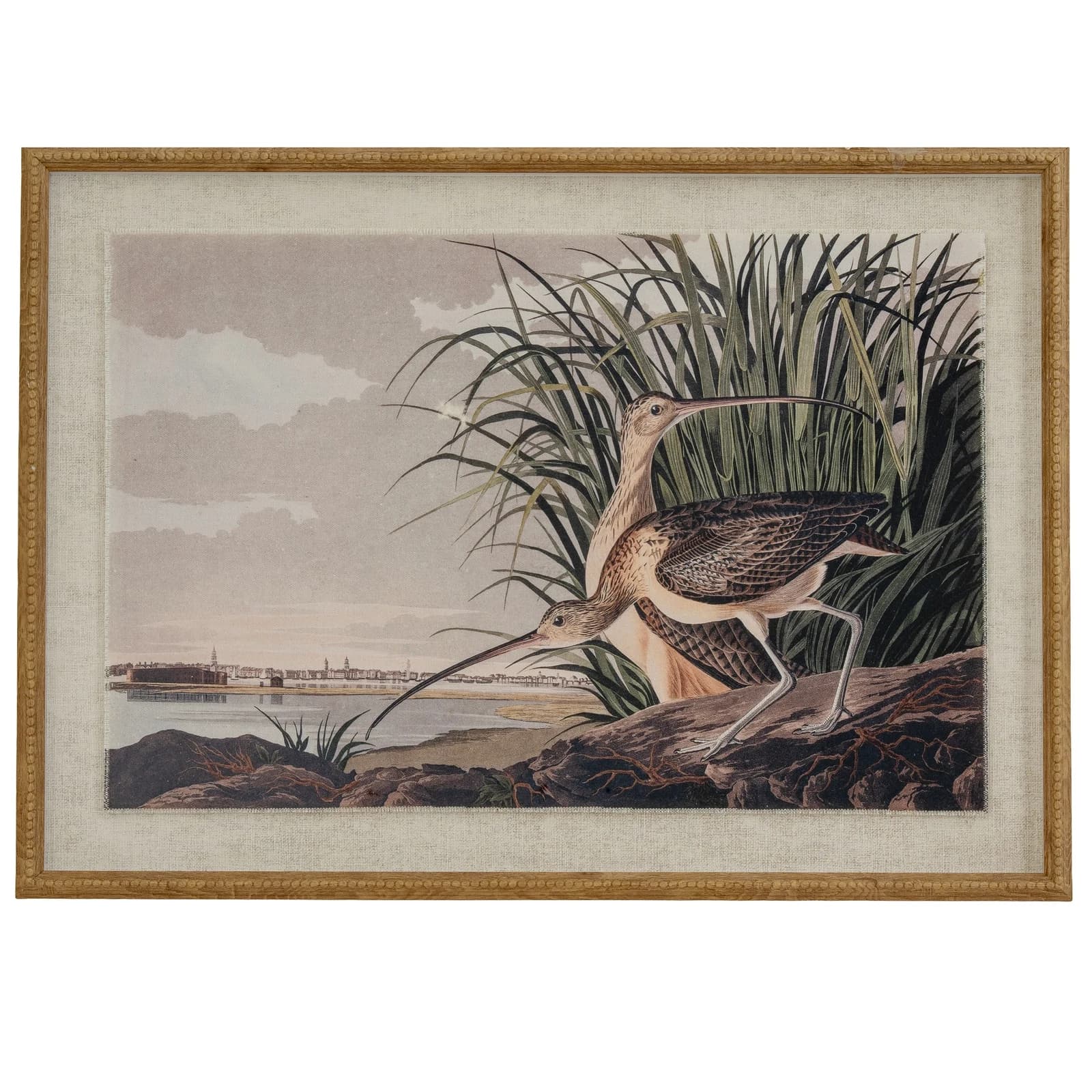 Flora & Fauna Collection Curlews On Linen In Beaded Frame - Wall art & frames, photo 2 of 4