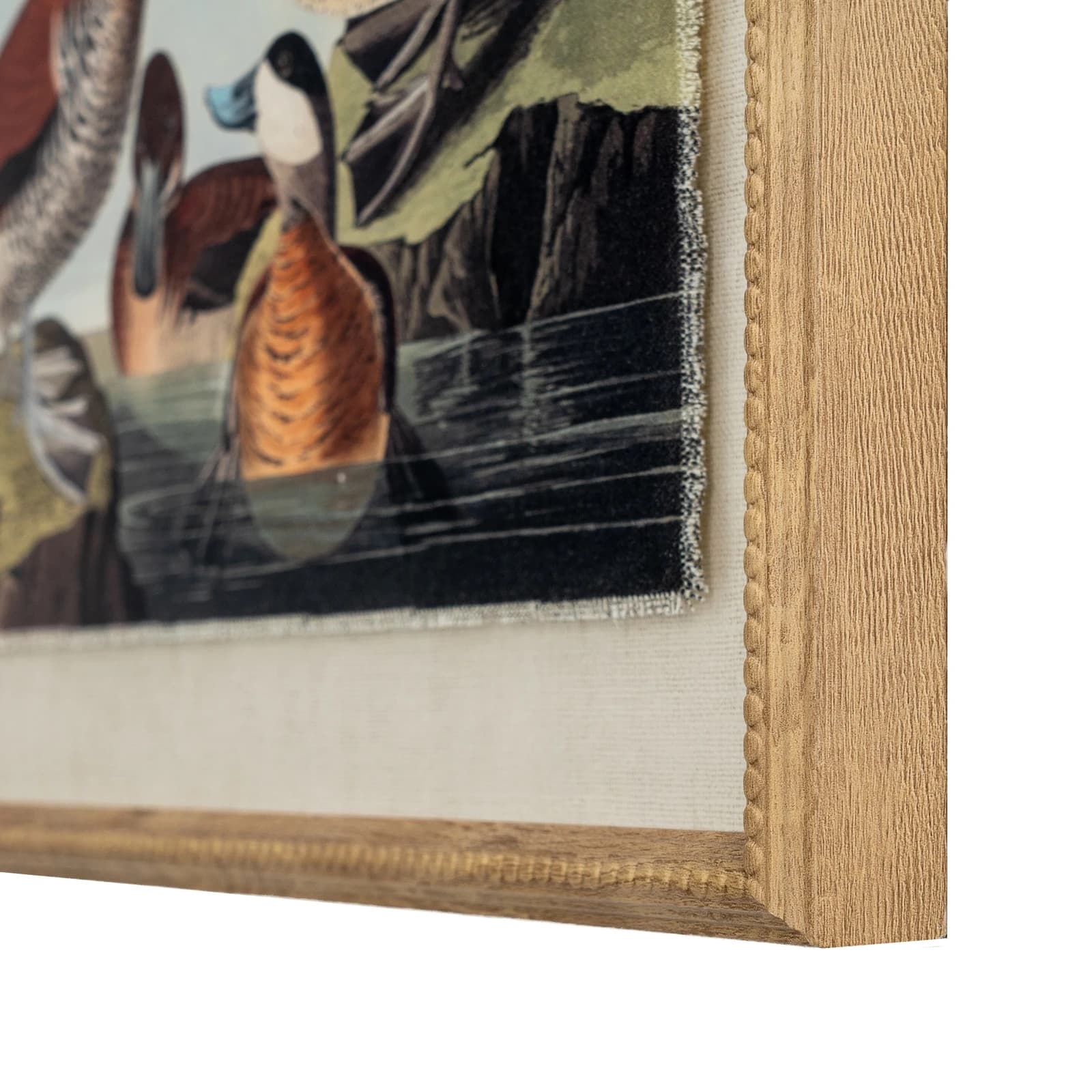 Flora & Fauna Collection Ducks On Linen In Beaded Frame - Wall art & frames, photo 3 of 3
