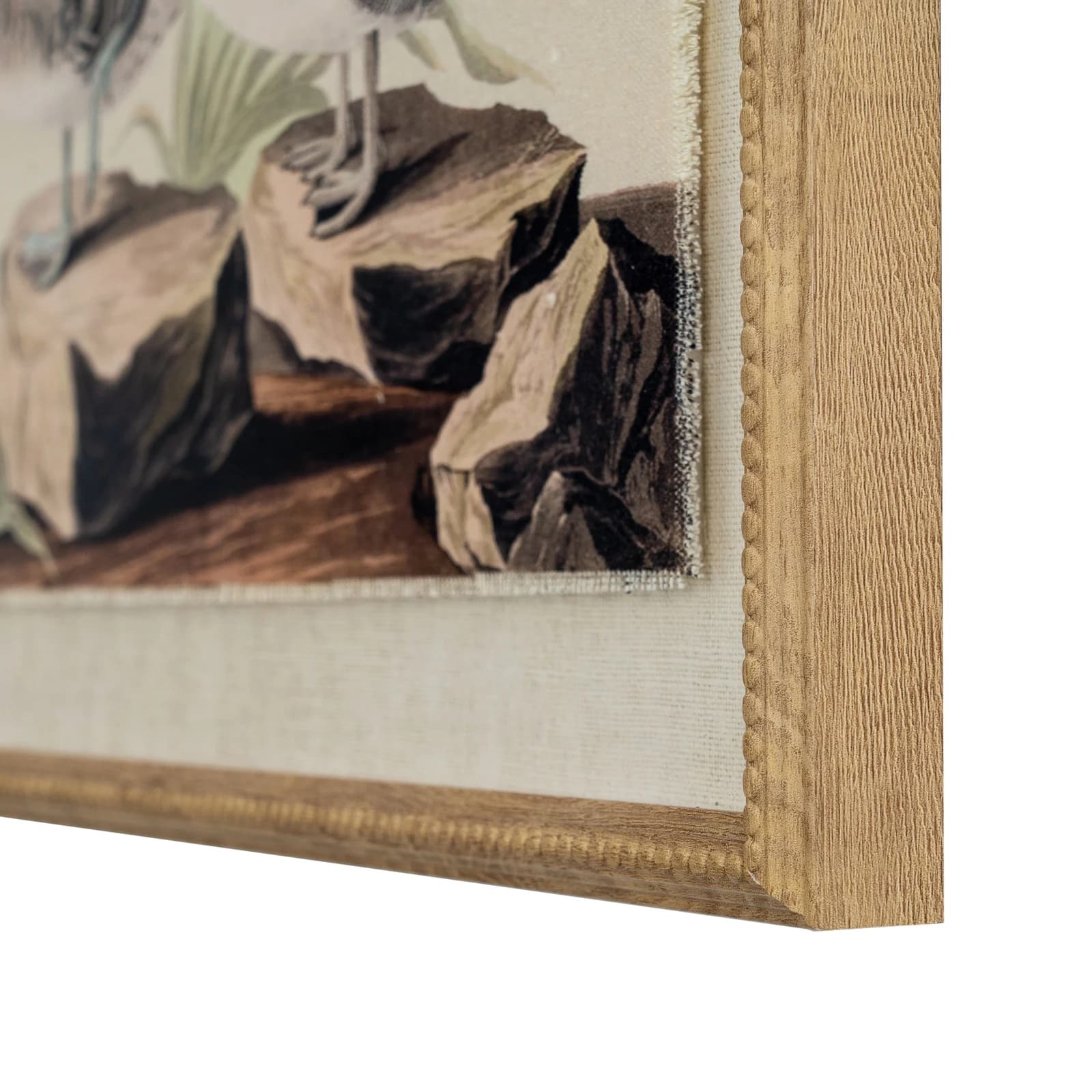 Flora & Fauna Collection Teals On Linen In Beaded Frame - Wall art & frames, photo 3 of 3