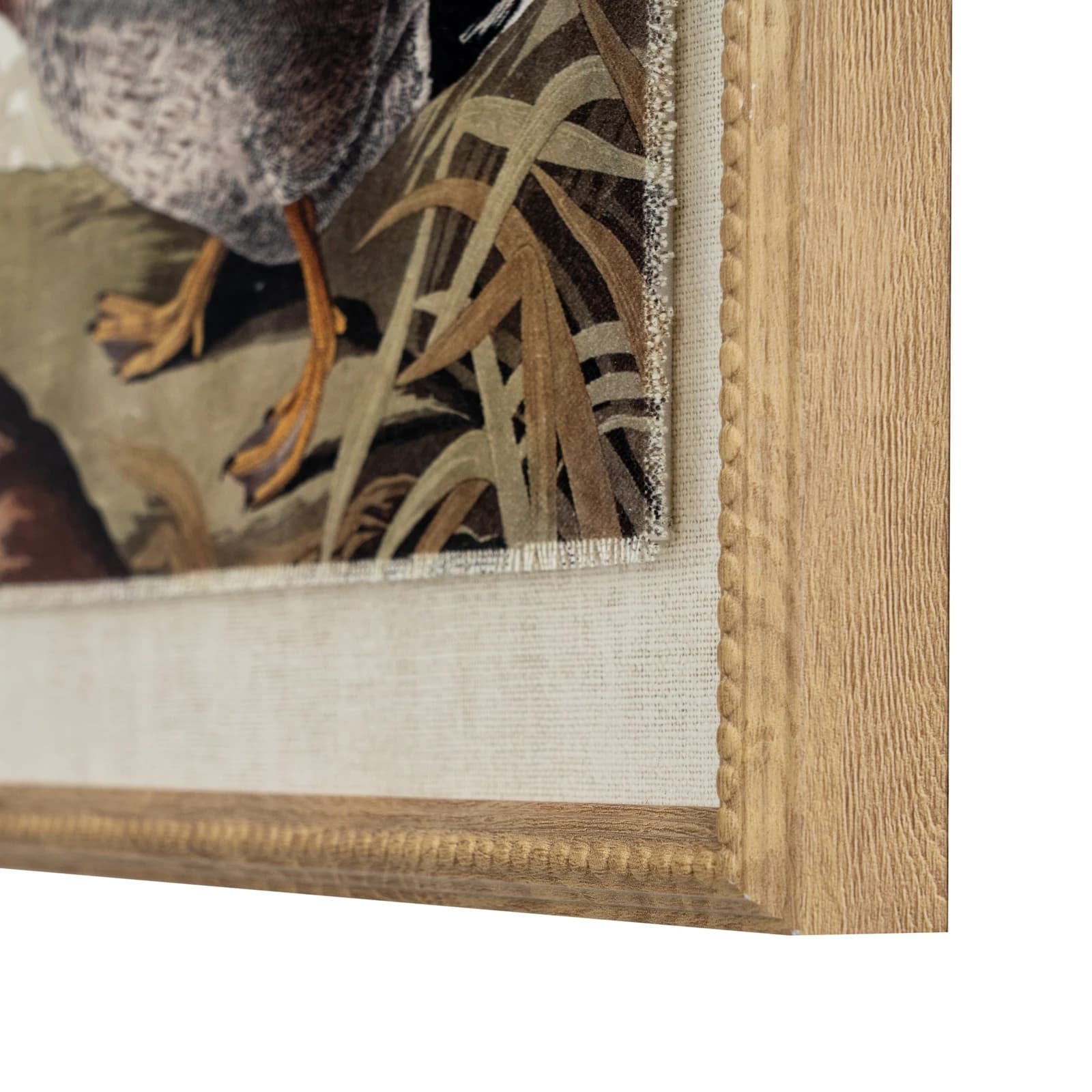 Flora & Fauna Collection Duck On Linen In Beaded Frame - Wall art & frames, photo 3 of 3