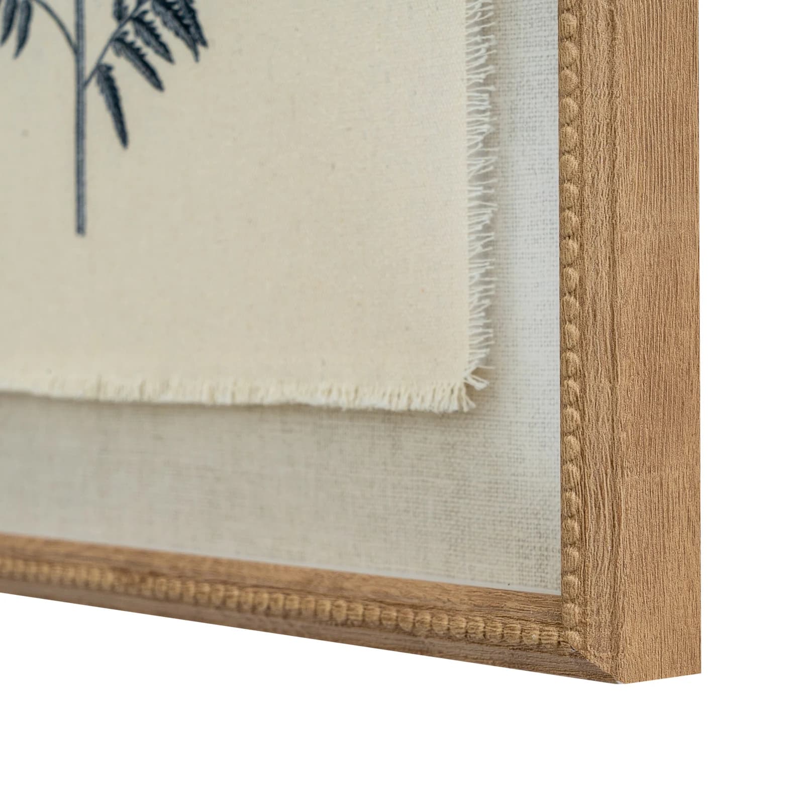 Flora & Fauna Collection Beech Fern On Linen In Beaded Frame — Pack of 3 - Artificial plants & flowers, photo 3 of 5