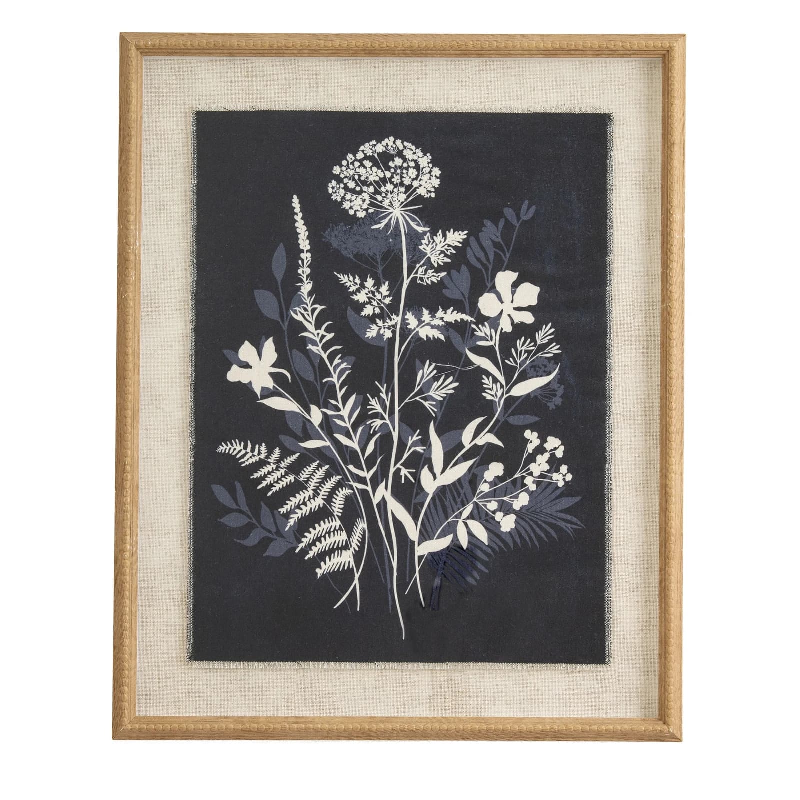 Flora & Fauna Collection Meadow On Linen In Beaded Frame - Wall art & frames, photo 2 of 4