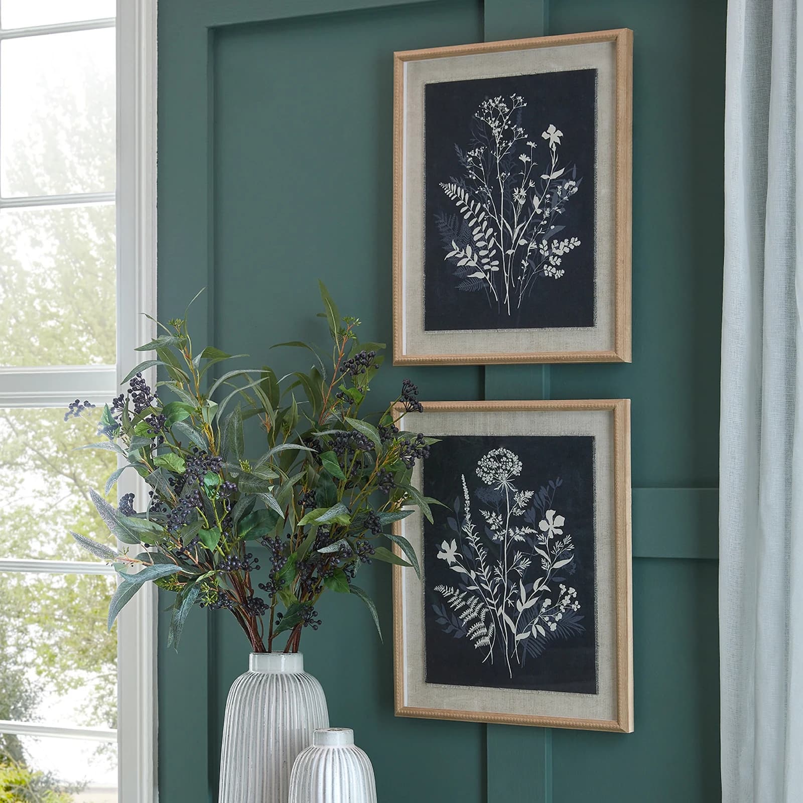 Flora & Fauna Collection Grove On Linen In Beaded Frame - Wall art & frames, photo 4 of 4