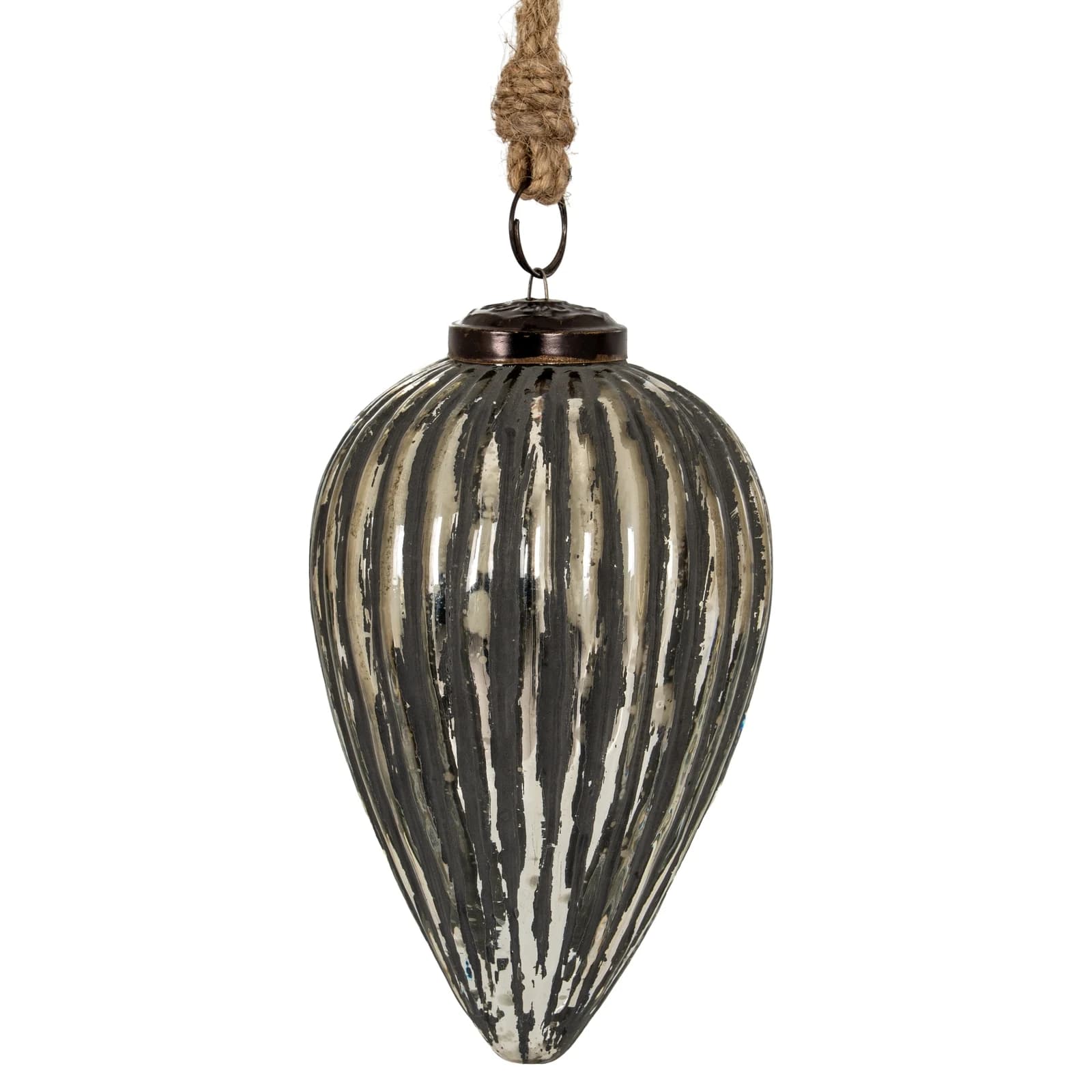 Grey Metallic Collection Large Cone Bauble - Sculptures & ornaments, photo 2 of 2