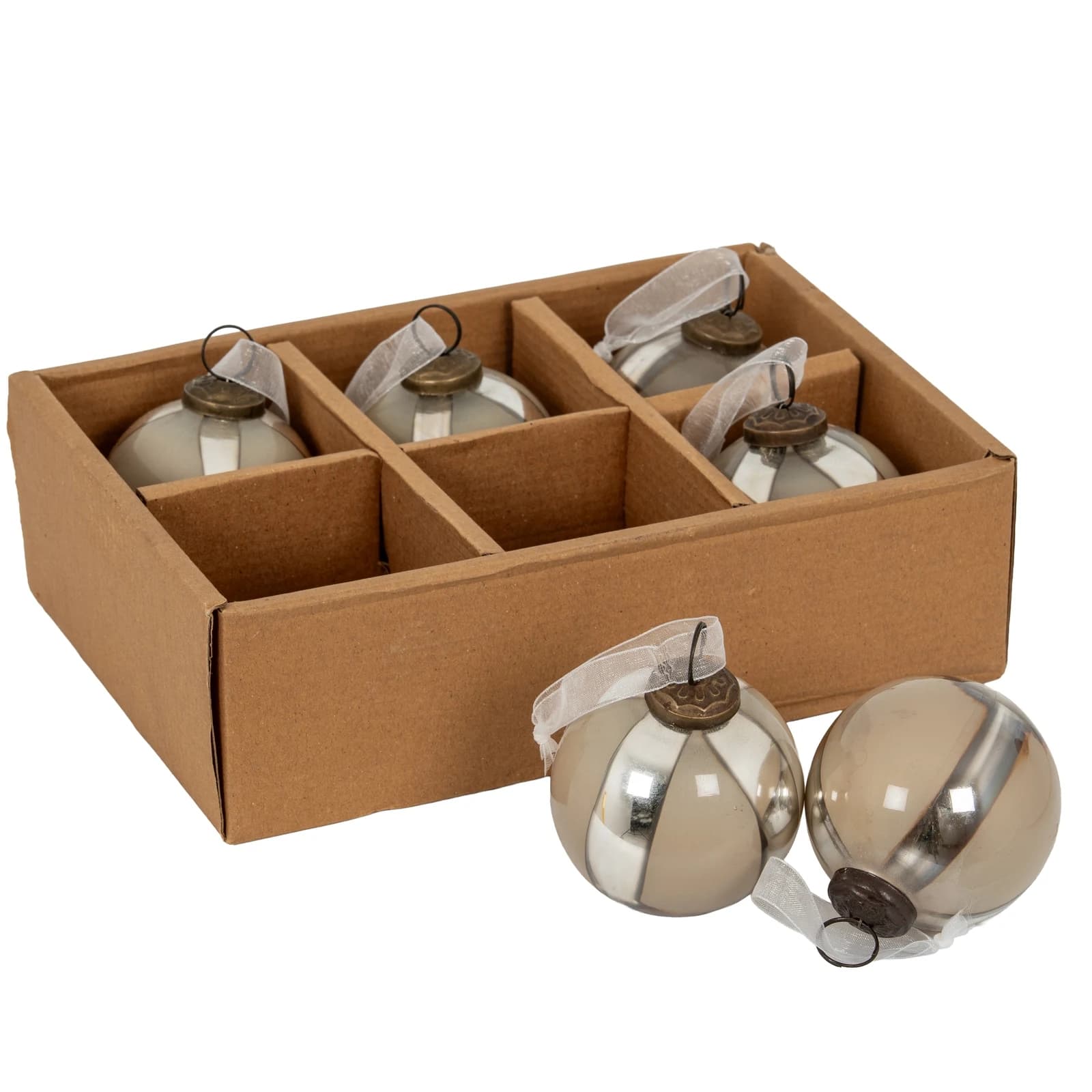 Silver Ombre Set Of 6 Baubles - Decorative, photo 2 of 4