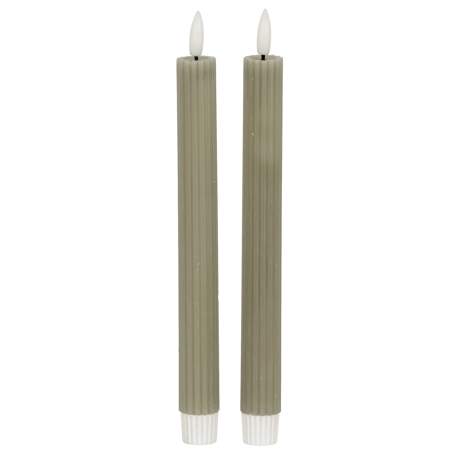 Luxe Collection Natural Glow Sage Ribbed Taper Candles - Candles, photo 2 of 5