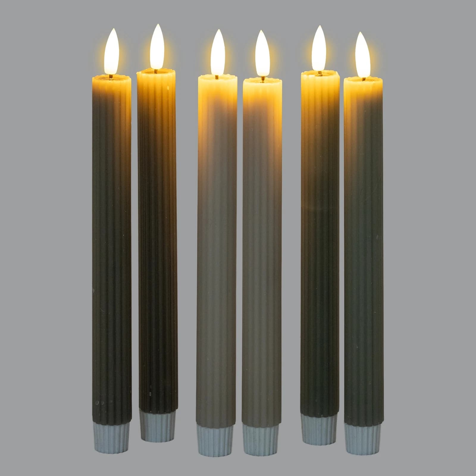 Luxe Collection Natural Glow Sage Ribbed Taper Candles - Candles, photo 5 of 5