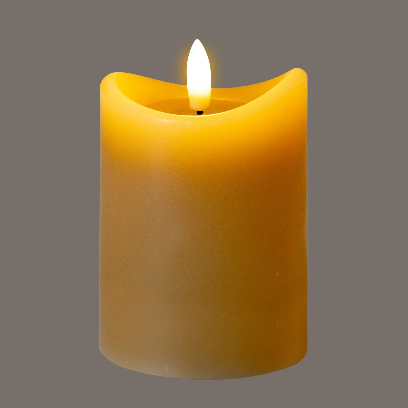 Luxe Collection Natural Glow 2.75x4 Taupe Melted LED Candle - Candles, photo 3 of 5