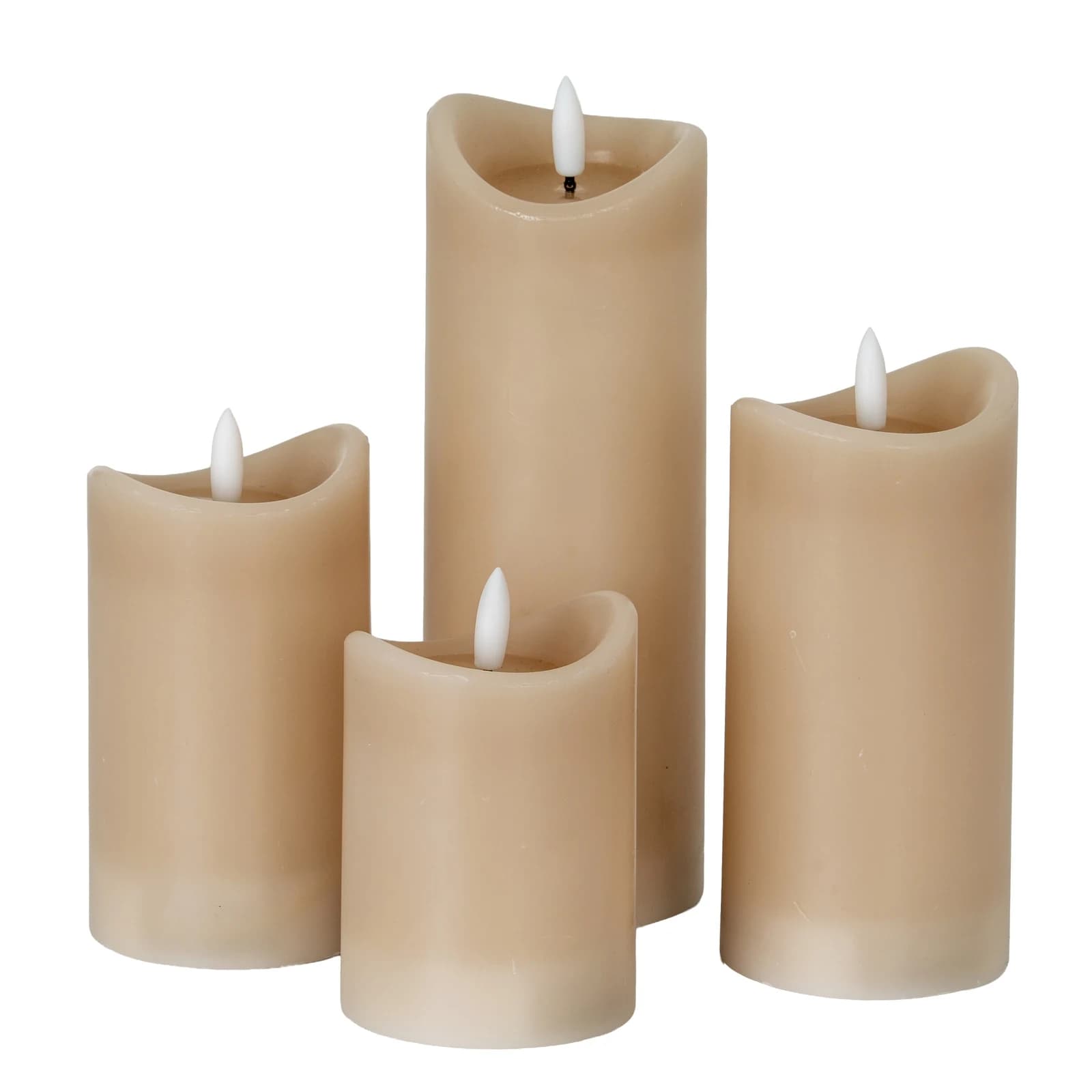 Luxe Collection Natural Glow 2.75x6 Taupe Melted LED Candle - Candles, photo 4 of 5
